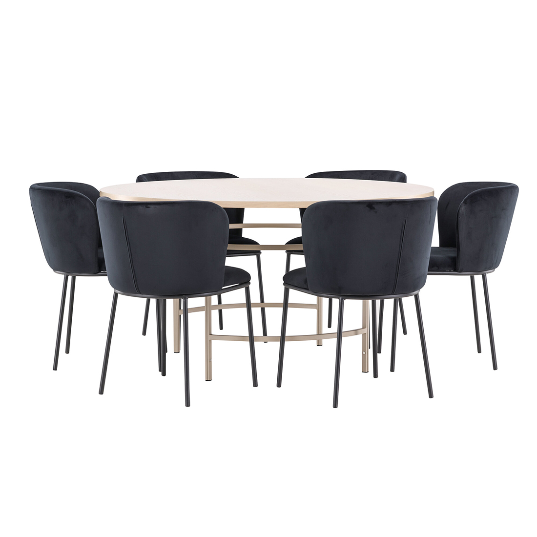 Spisegruppe Venture Home Copenhagen Ø140 cm med 6st Edina Spisestoler