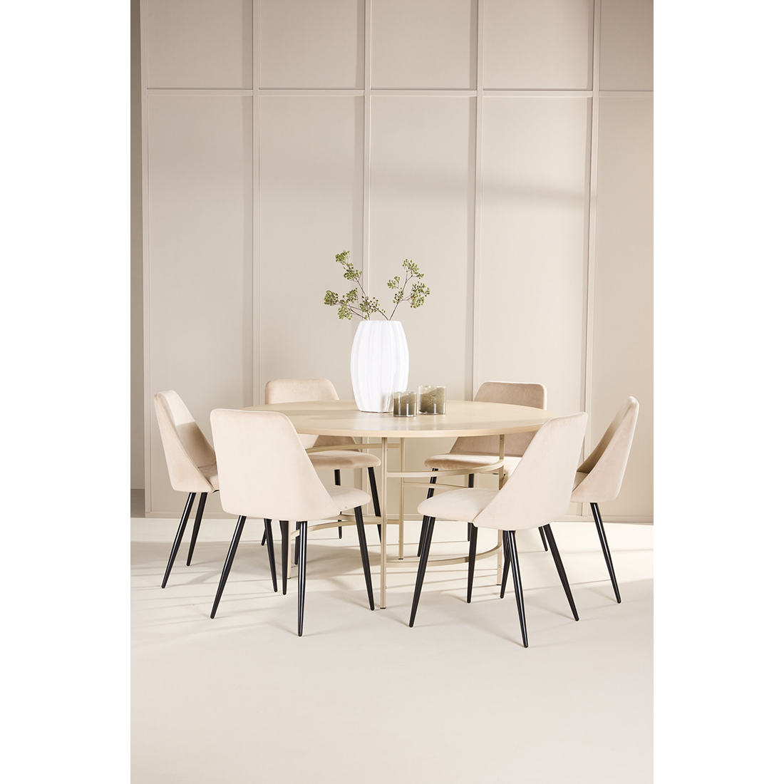 Spisegruppe Venture Home Copenhagen Ø140 cm med 6st Night Spisestoler