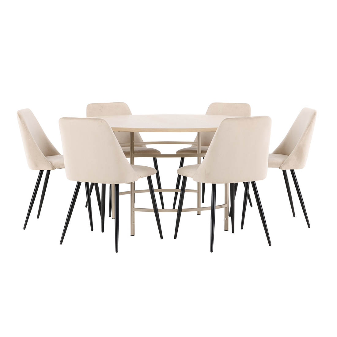 Spisegruppe Venture Home Copenhagen Ø140 cm med 6st Night Spisestoler