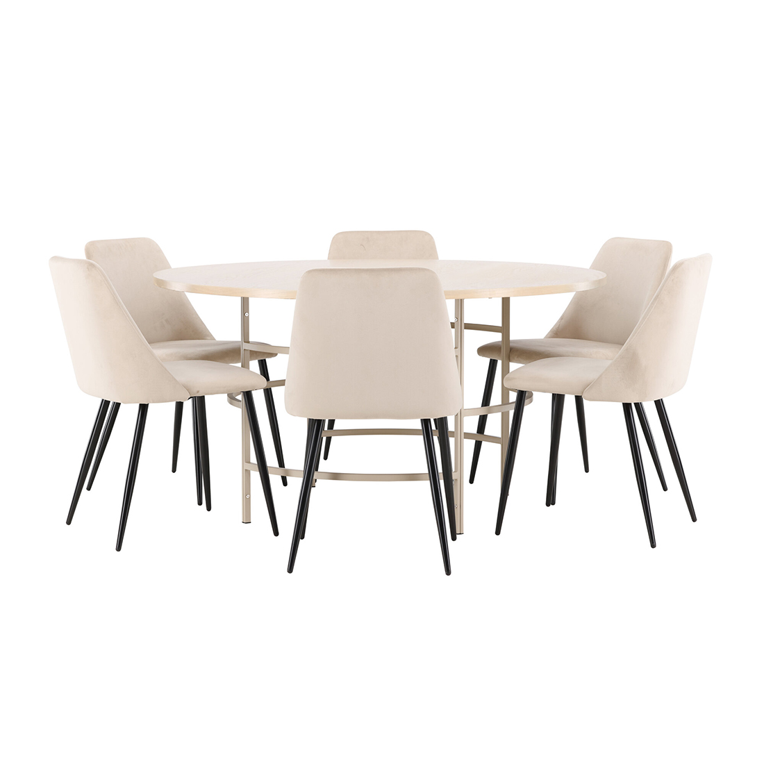 Spisegruppe Venture Home Copenhagen Ø140 cm med 6st Night Spisestoler