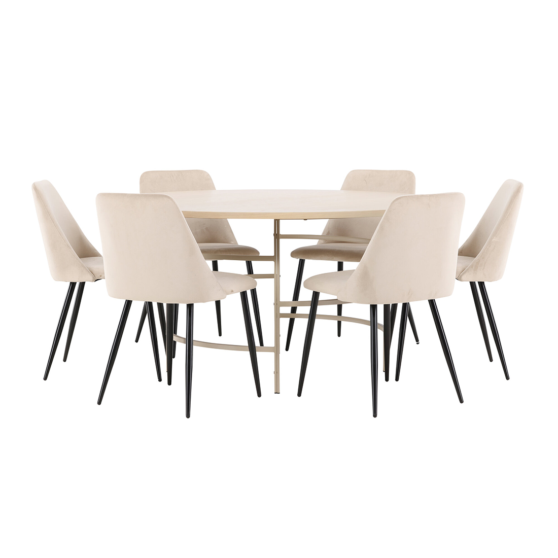 Spisegruppe Venture Home Copenhagen Ø140 cm med 6st Night Spisestoler