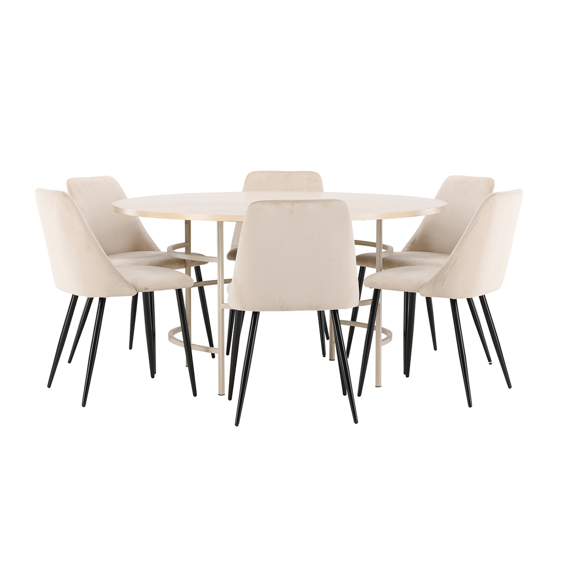 Spisegruppe Venture Home Copenhagen Ø140 cm med 6st Night Spisestoler