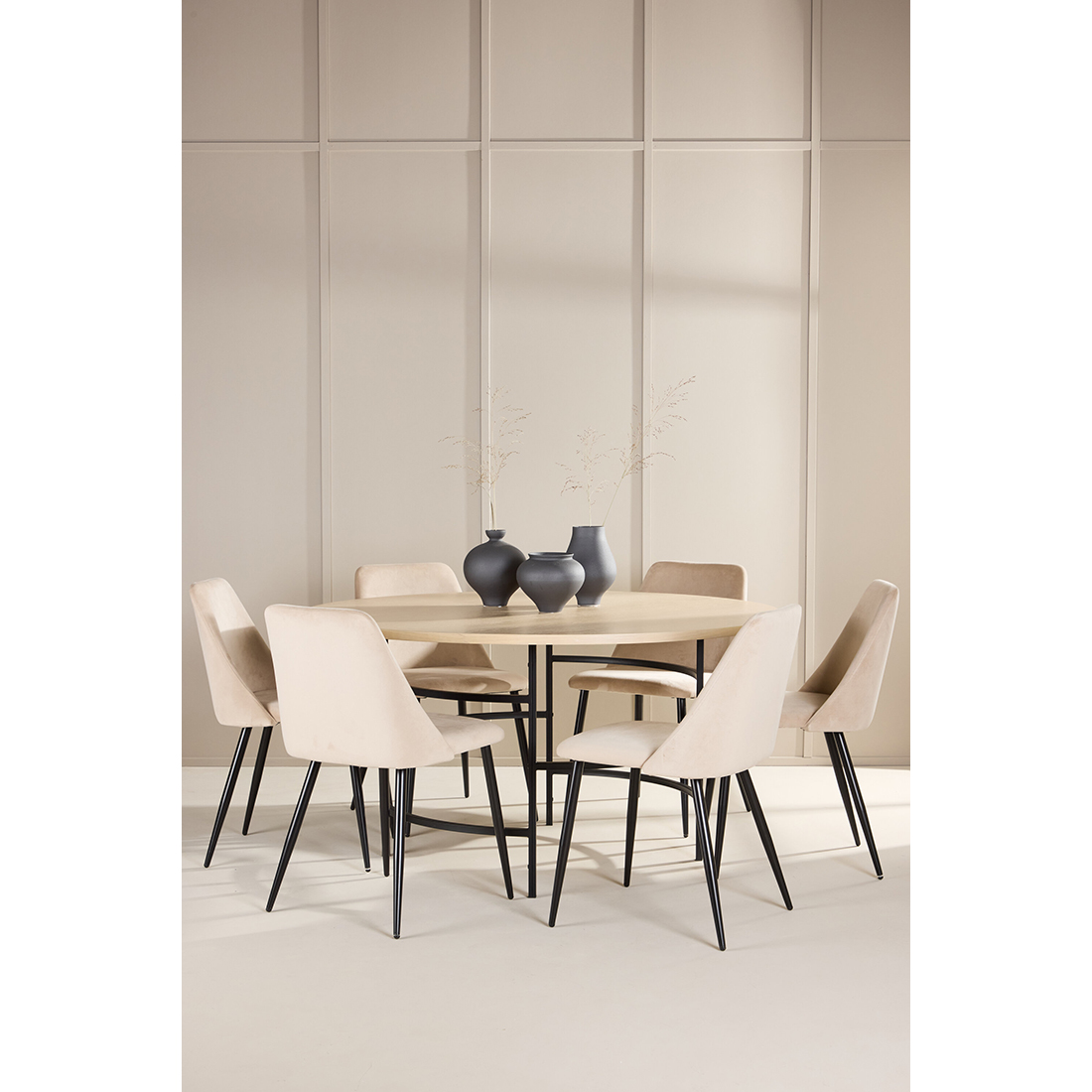 Spisegruppe Venture Home Copenhagen Ø140 cm med 6st Night Spisestoler