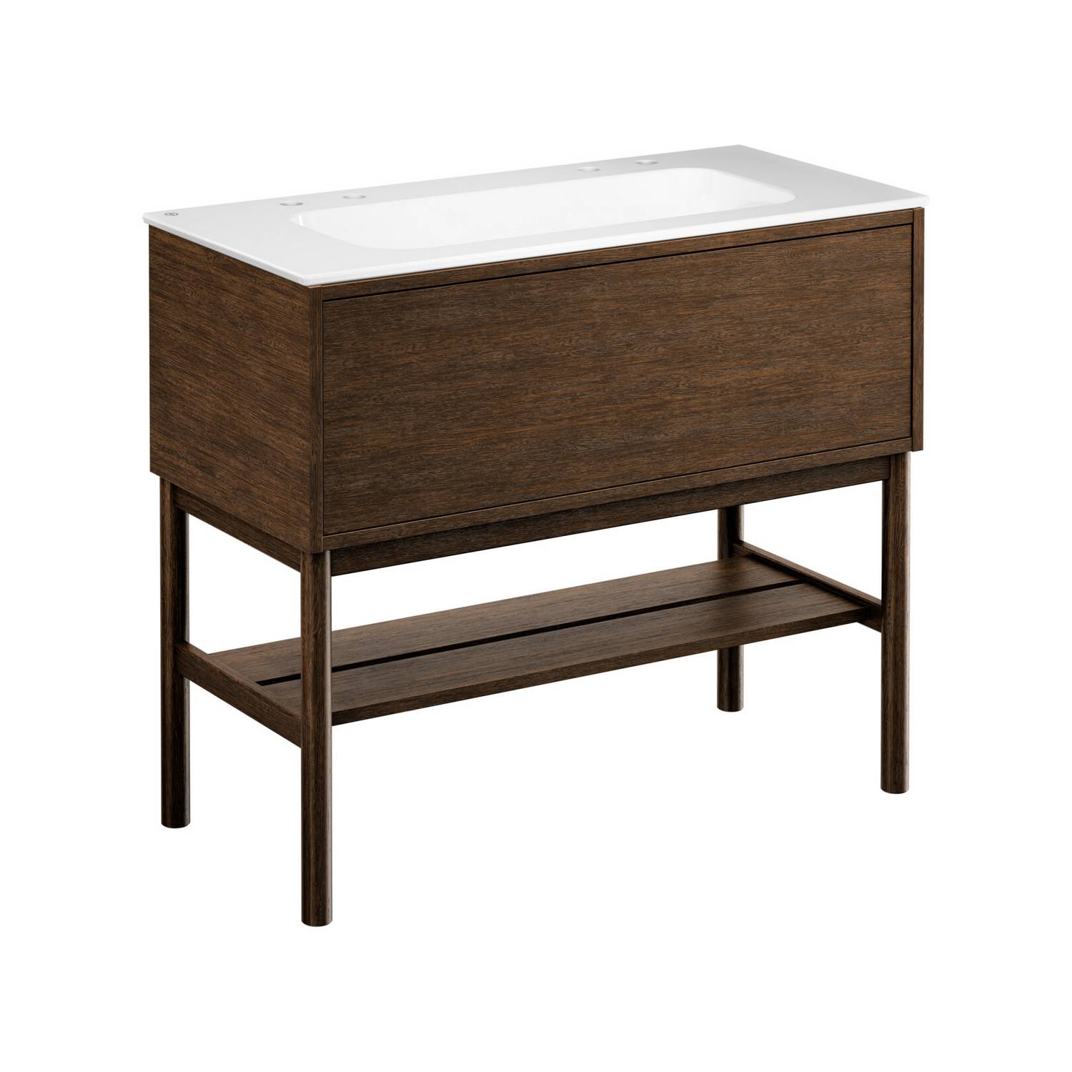 tvättställskåp gustavsberg ducentic 100 cm med tvättställ i porslin och benställning