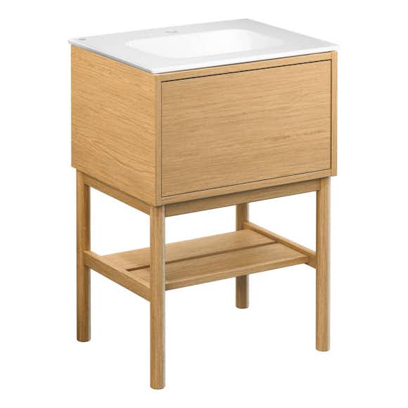 tvättställskåp gustavsberg ducentic 60 cm med tvättställ i porslin och benställning