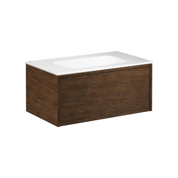 tvättställskåp gustavsberg ducentic 80 cm med tvättställ i porslin