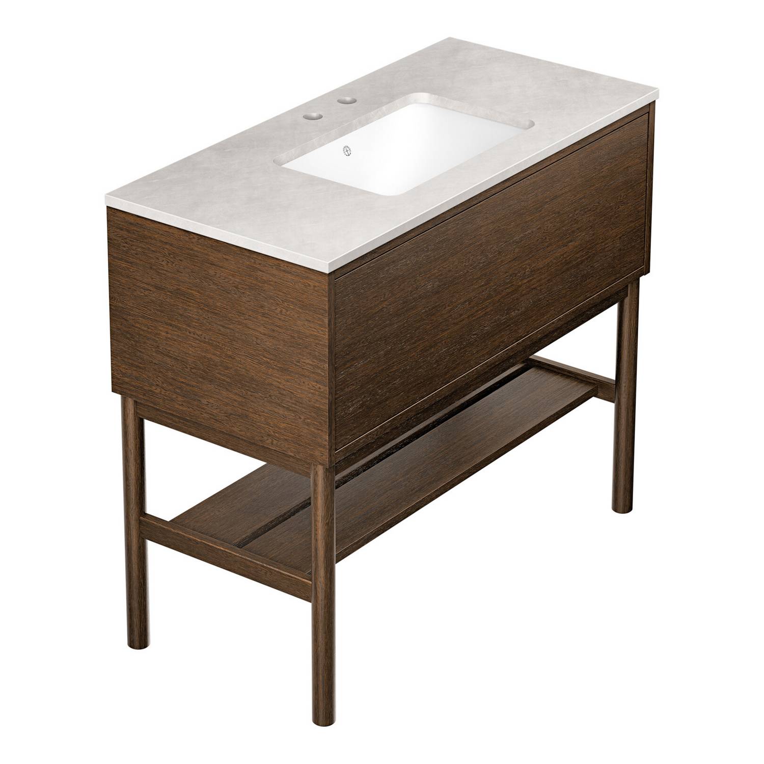 tvättställskåp gustavsberg ducentic 100 cm med stenbänkskiva, underlimmat tvättställ och benställning