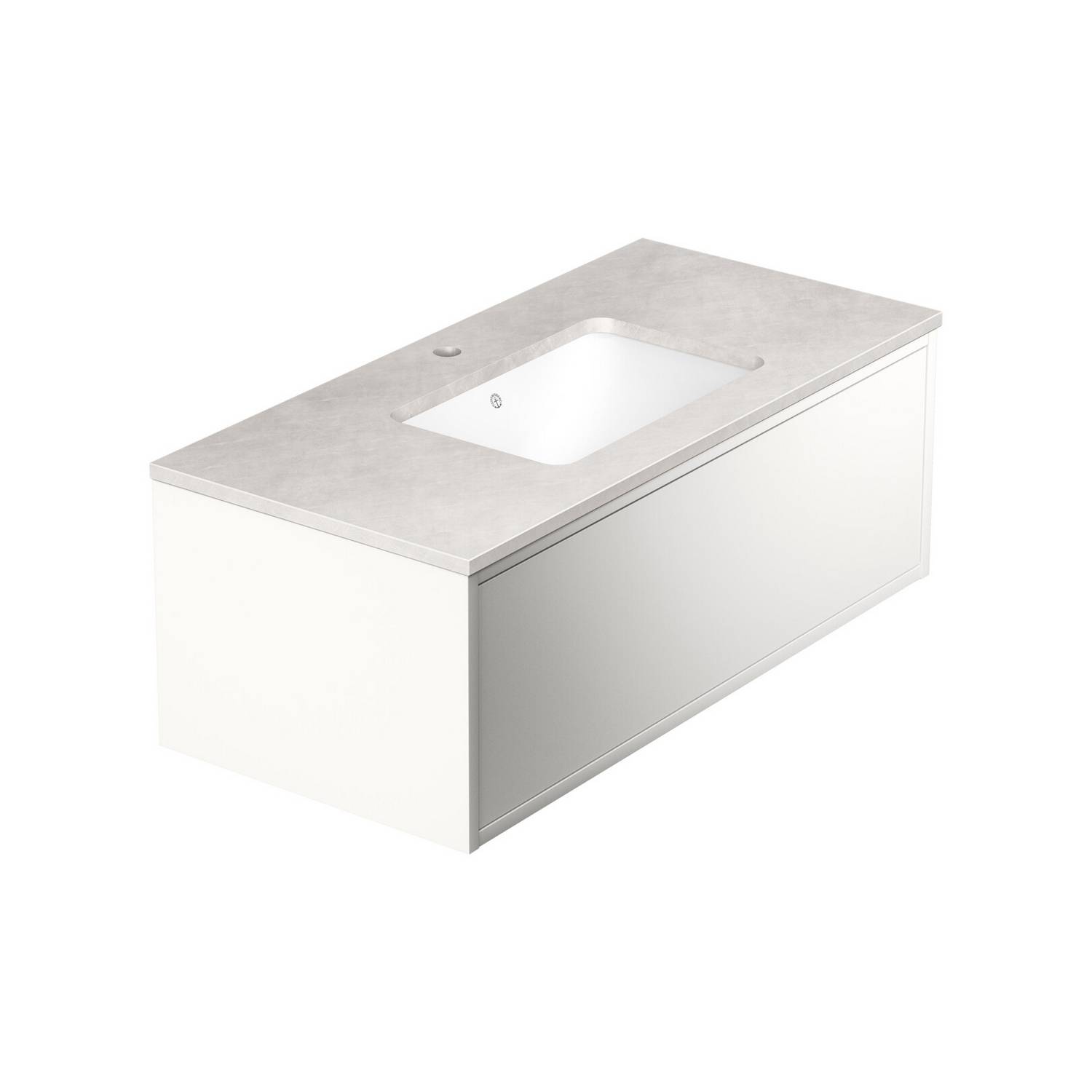 tvättställskåp gustavsberg ducentic 100 cm med stenbänkskiva och underlimmat tvättställ