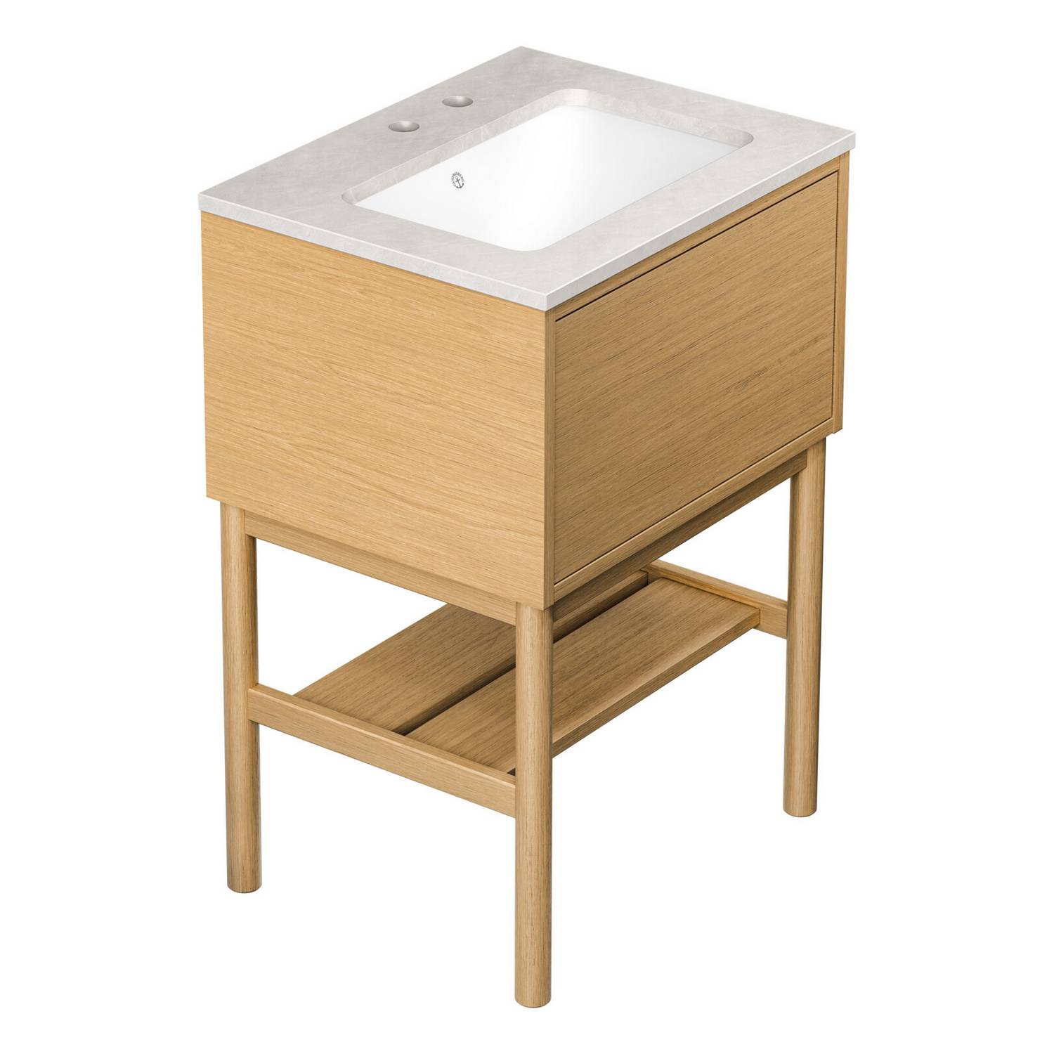 tvättställskåp gustavsberg ducentic 60 cm med stenbänkskiva, underlimmat tvättställ och benställning