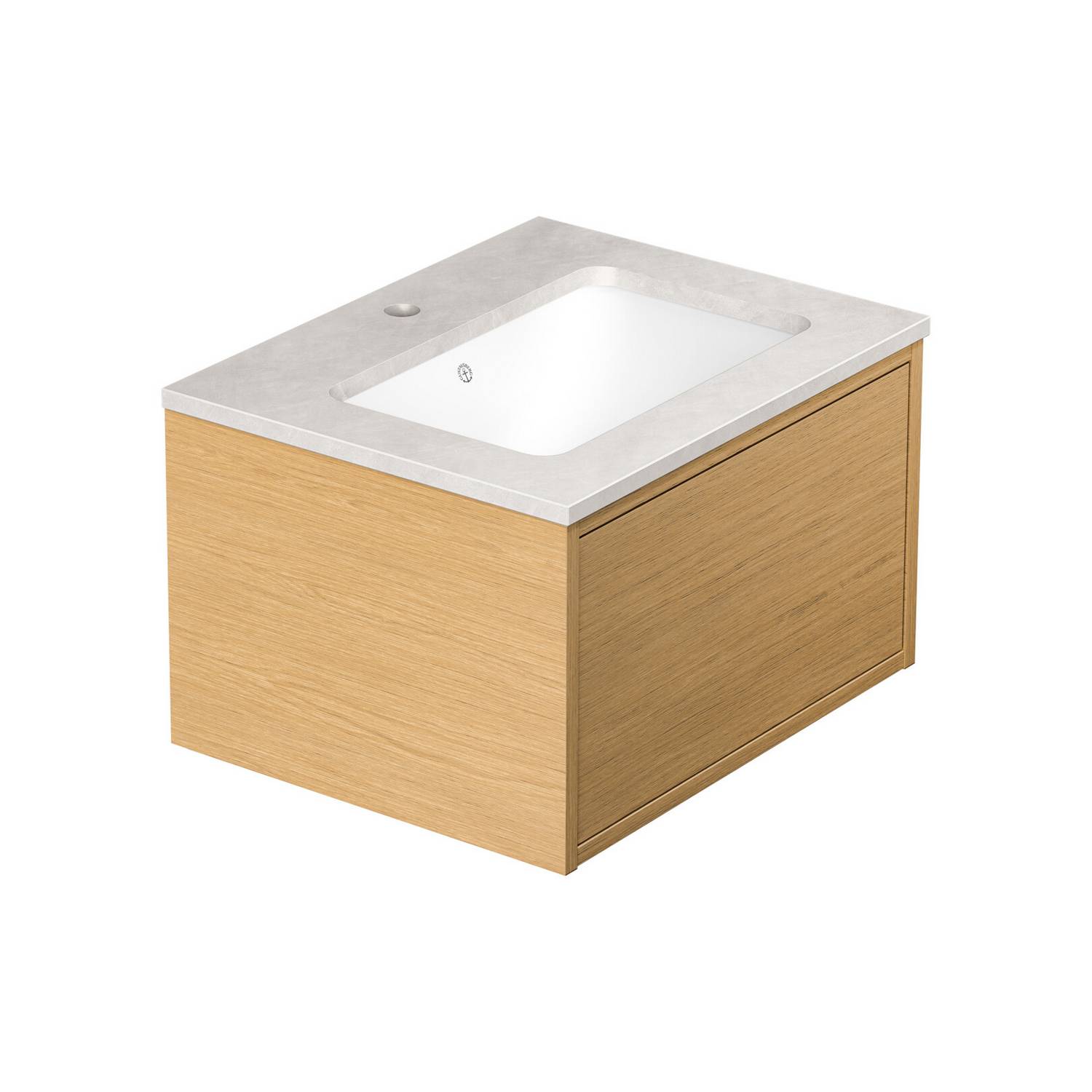 tvättställskåp gustavsberg ducentic 60 cm med stenbänkskiva och underlimmat tvättställ