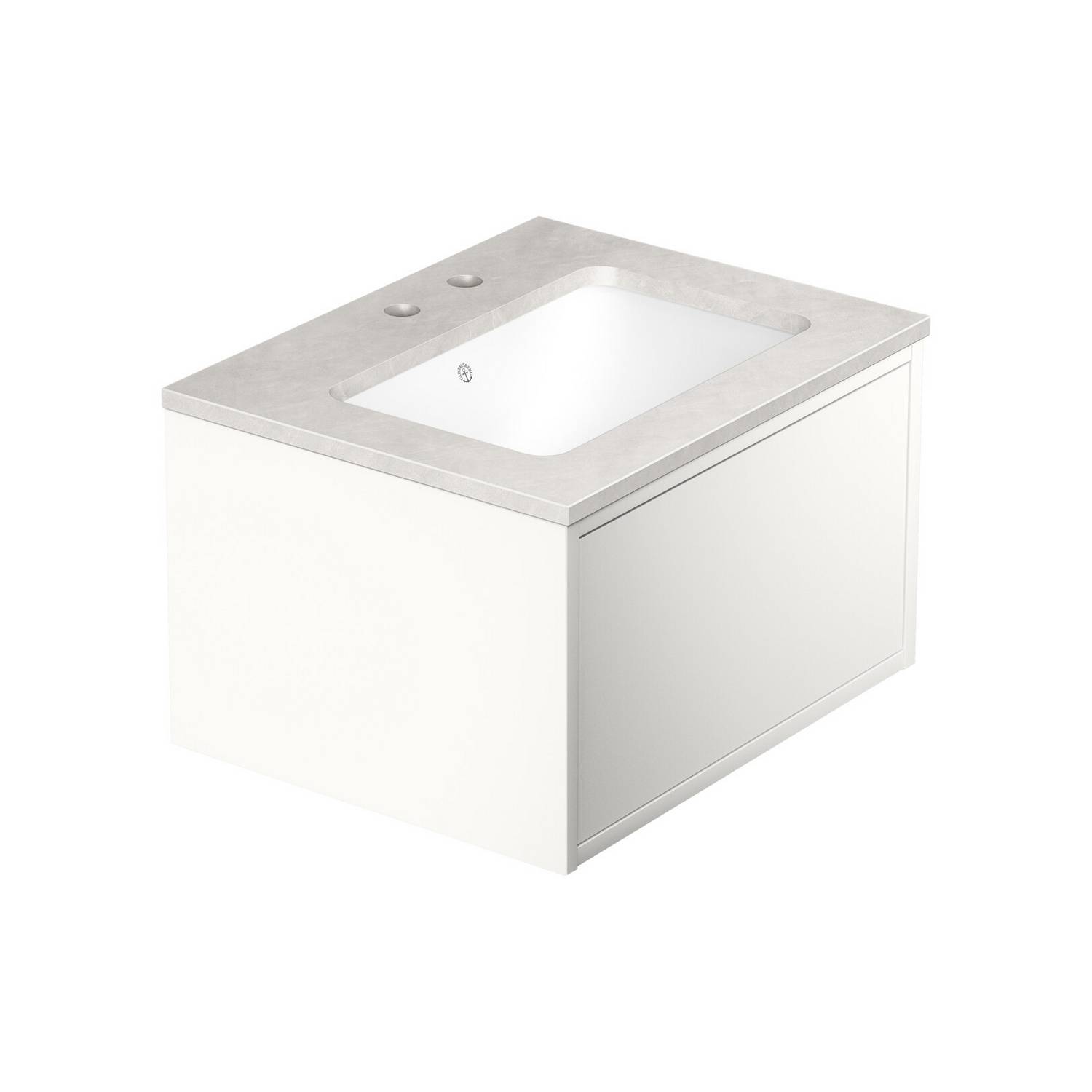 Tvättställskåp Gustavsberg Ducentic 60 cm med Stenbänkskiva och Underlimmat Tvättställ