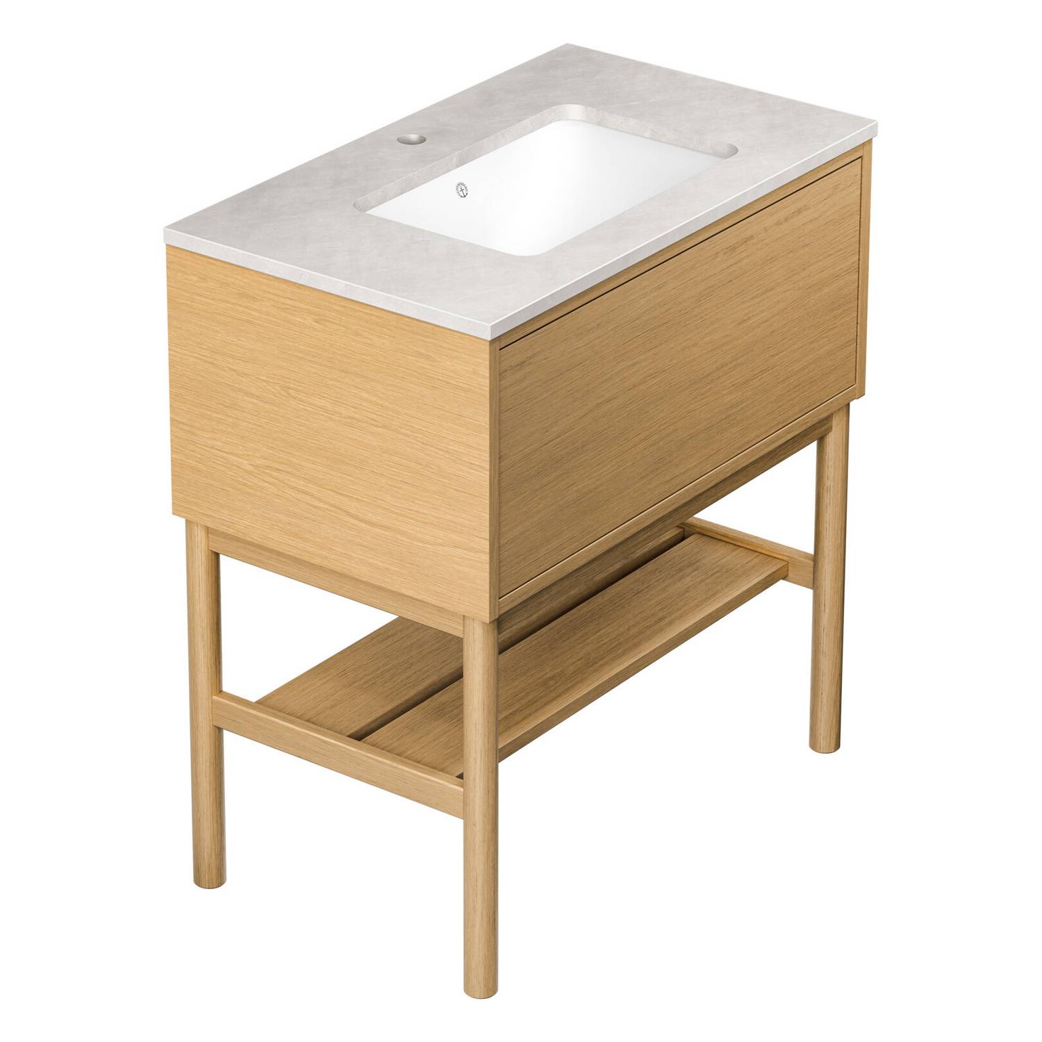 tvättställskåp gustavsberg ducentic 80 cm med stenbänkskiva, underlimmat tvättställ och benställning