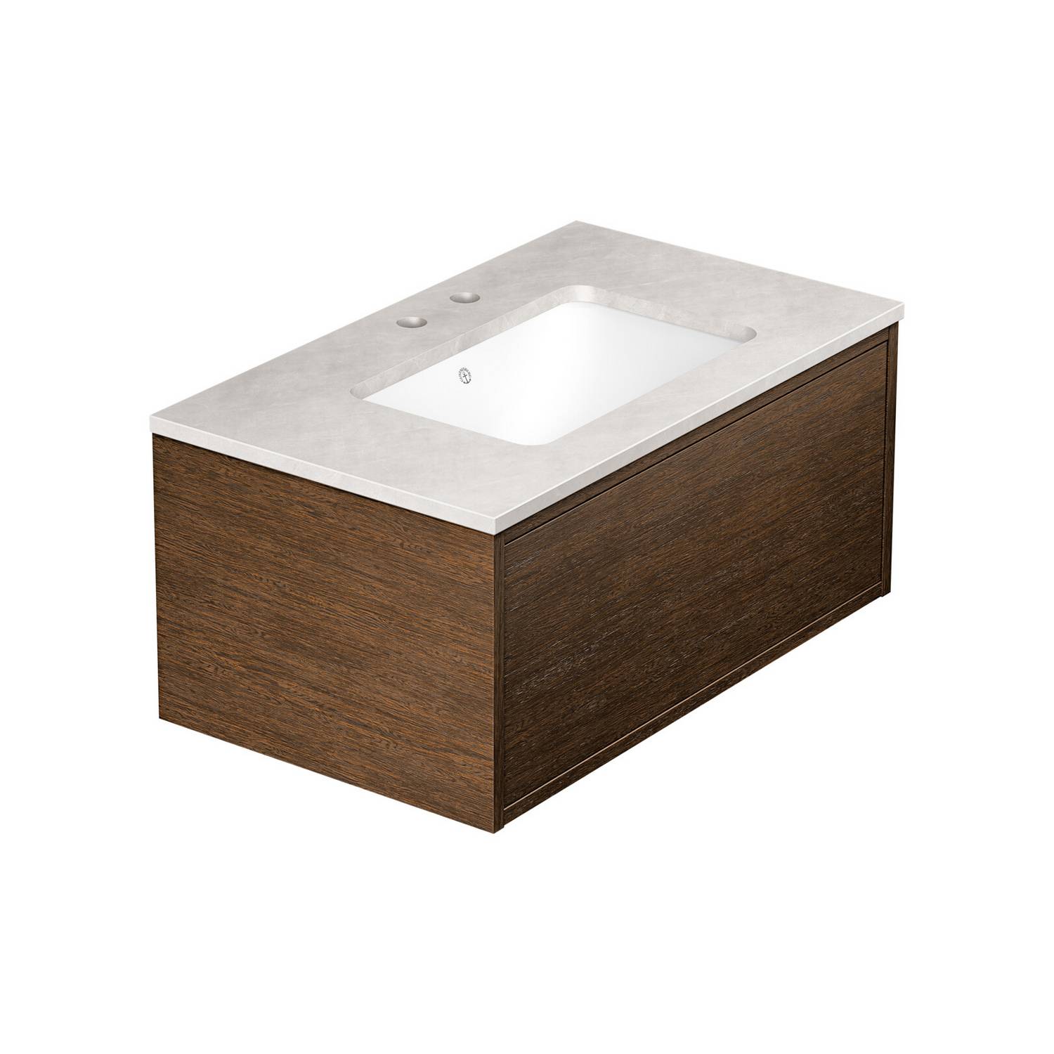 tvättställskåp gustavsberg ducentic 80 cm med stenbänkskiva och underlimmat tvättställ