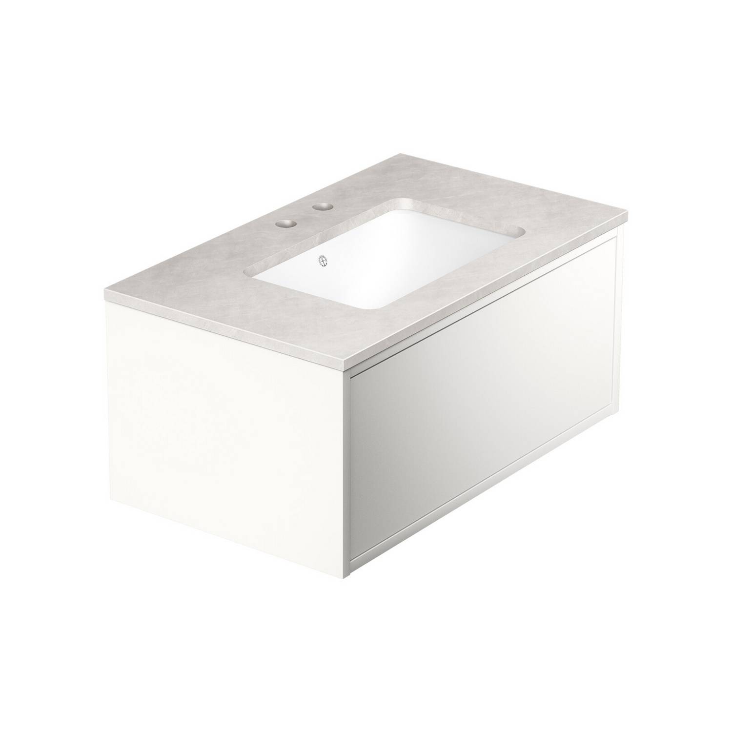 tvättställskåp gustavsberg ducentic 80 cm med stenbänkskiva och underlimmat tvättställ