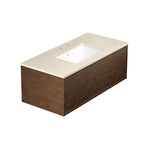 tvättställskåp gustavsberg ducentic 100 cm med stenbänkskiva och underlimmat tvättställ