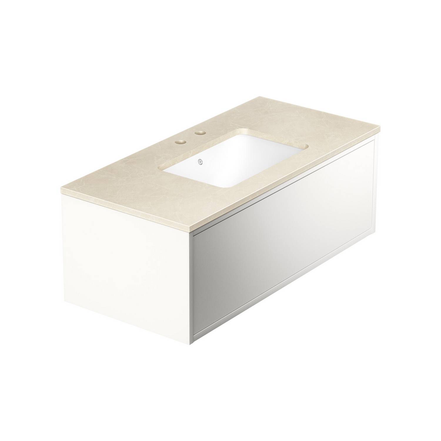 tvättställskåp gustavsberg ducentic 100 cm med stenbänkskiva och underlimmat tvättställ