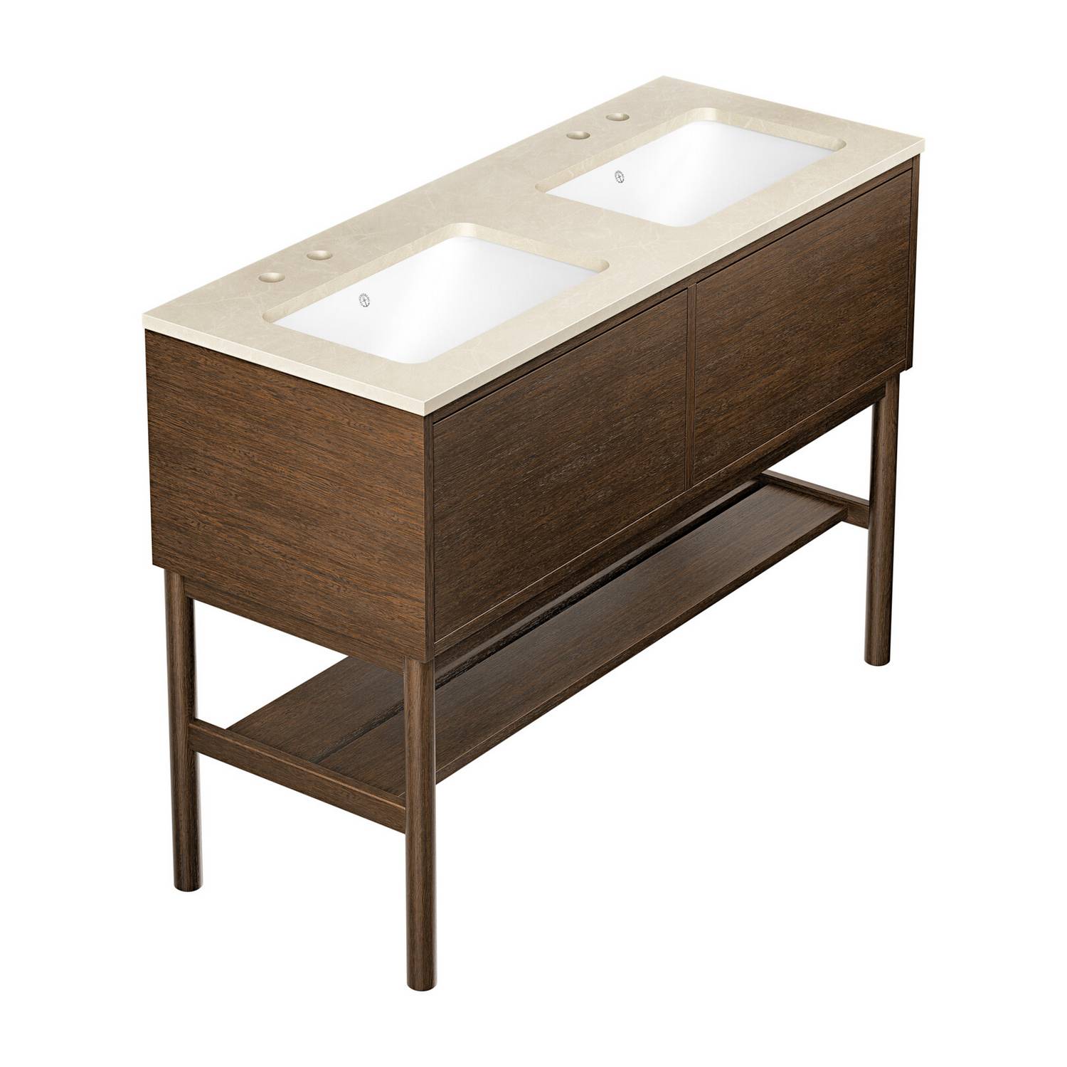 Tvättställskåp Gustavsberg Ducentic 120 cm med Stenbänkskiva, Underlimmade Tvättställ och Benställning | badrum - handfat-och-tvattstall - tillbehor-tvattstall | KakelKungen