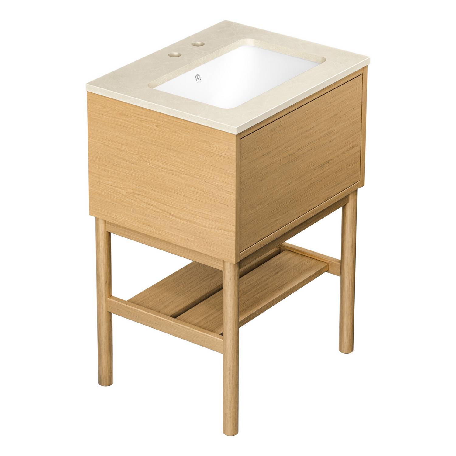 tvättställskåp gustavsberg ducentic 60 cm med stenbänkskiva, underlimmat tvättställ och benställning