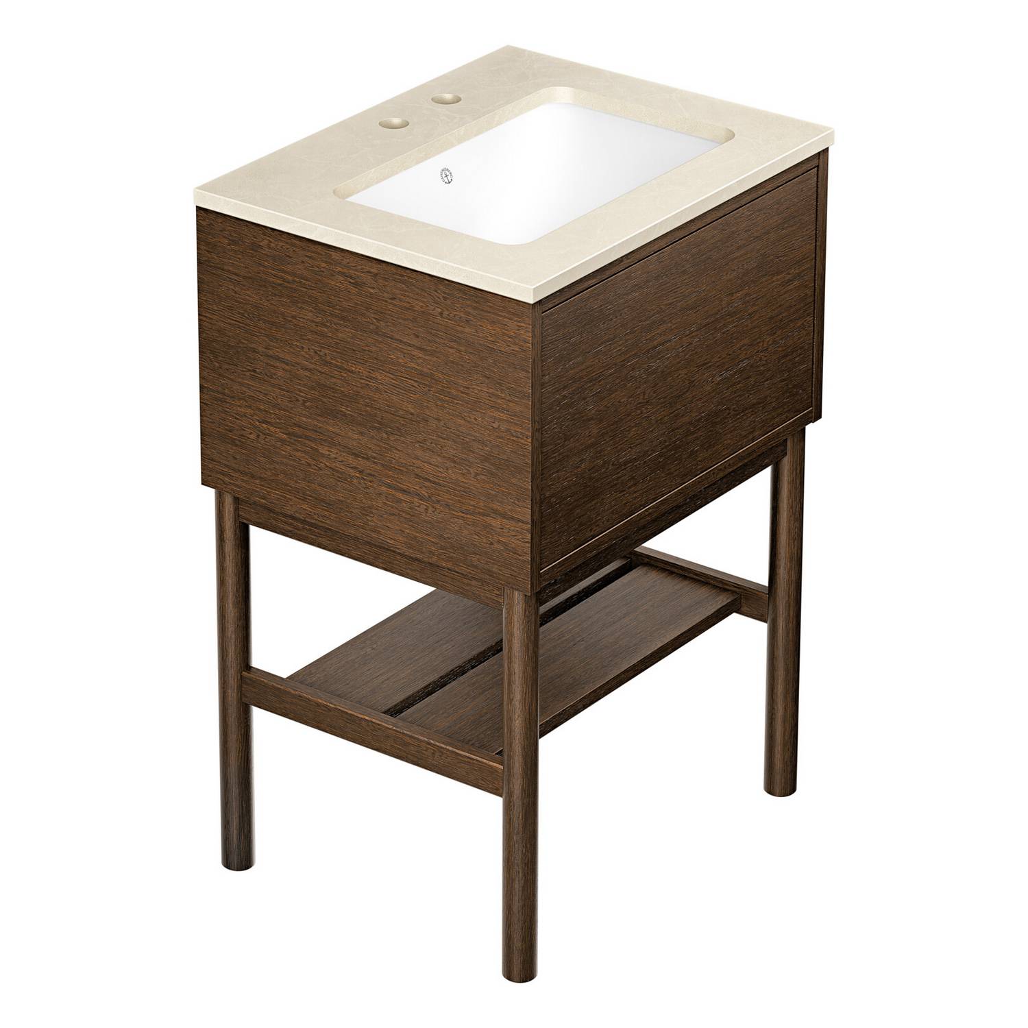 tvättställskåp gustavsberg ducentic 60 cm med stenbänkskiva, underlimmat tvättställ och benställning