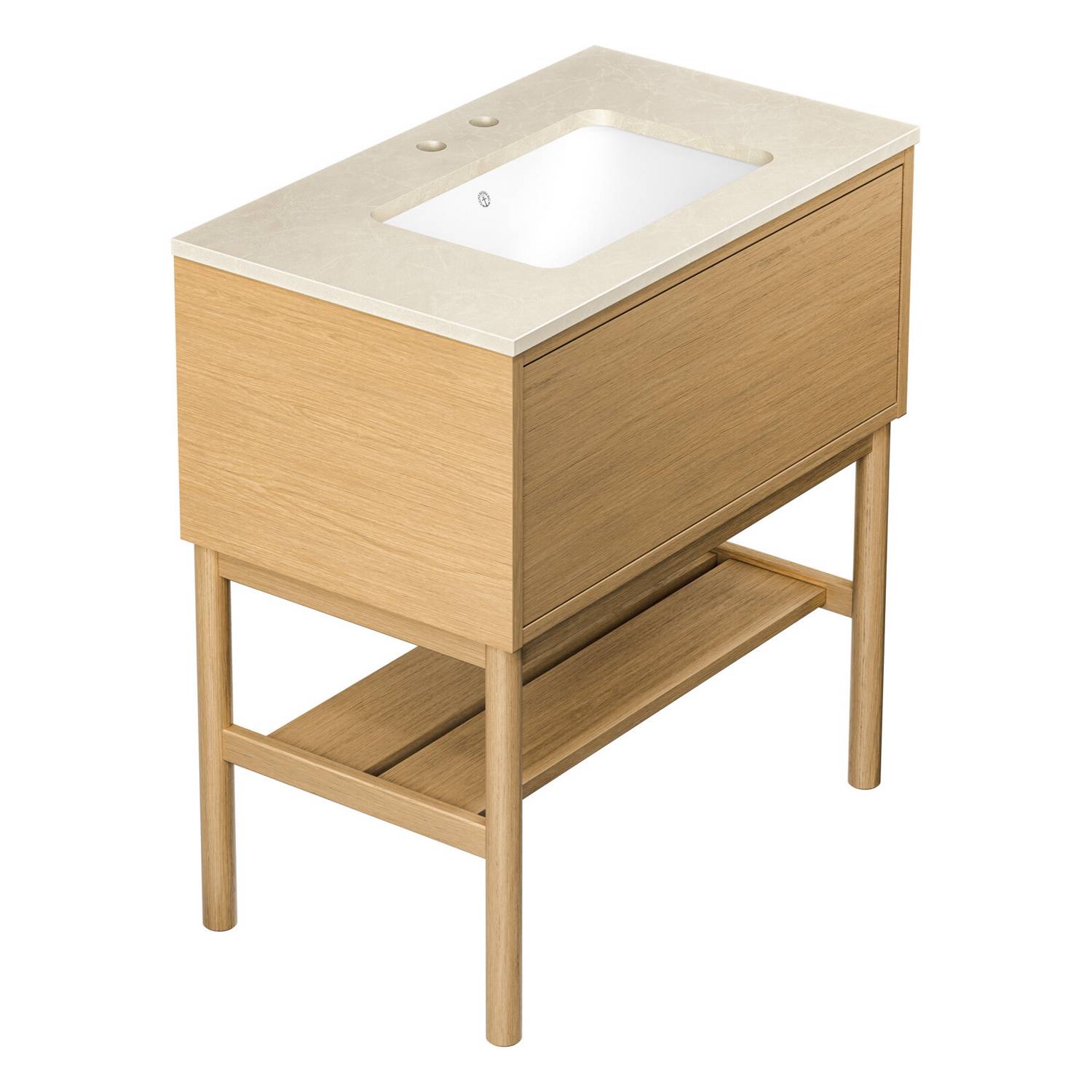 tvättställskåp gustavsberg ducentic 80 cm med stenbänkskiva, underlimmat tvättställ och benställning