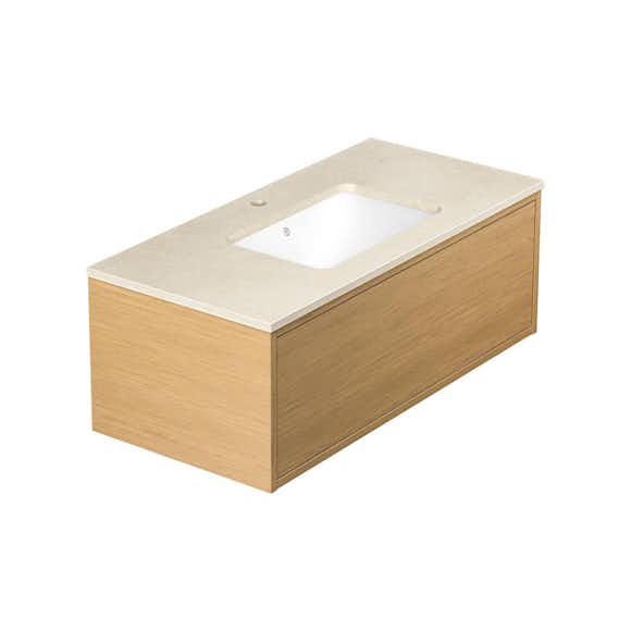 tvättställskåp gustavsberg ducentic 100 cm med stenbänkskiva och underlimmat tvättställ