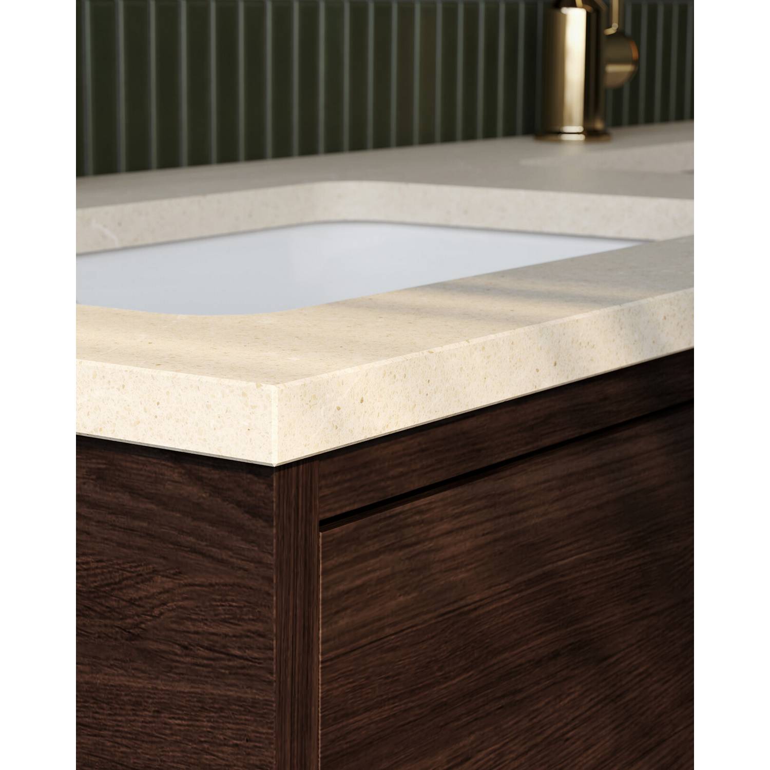 Tvättställskåp Gustavsberg Ducentic 100 cm med Stenbänkskiva och Underlimmat Tvättställ