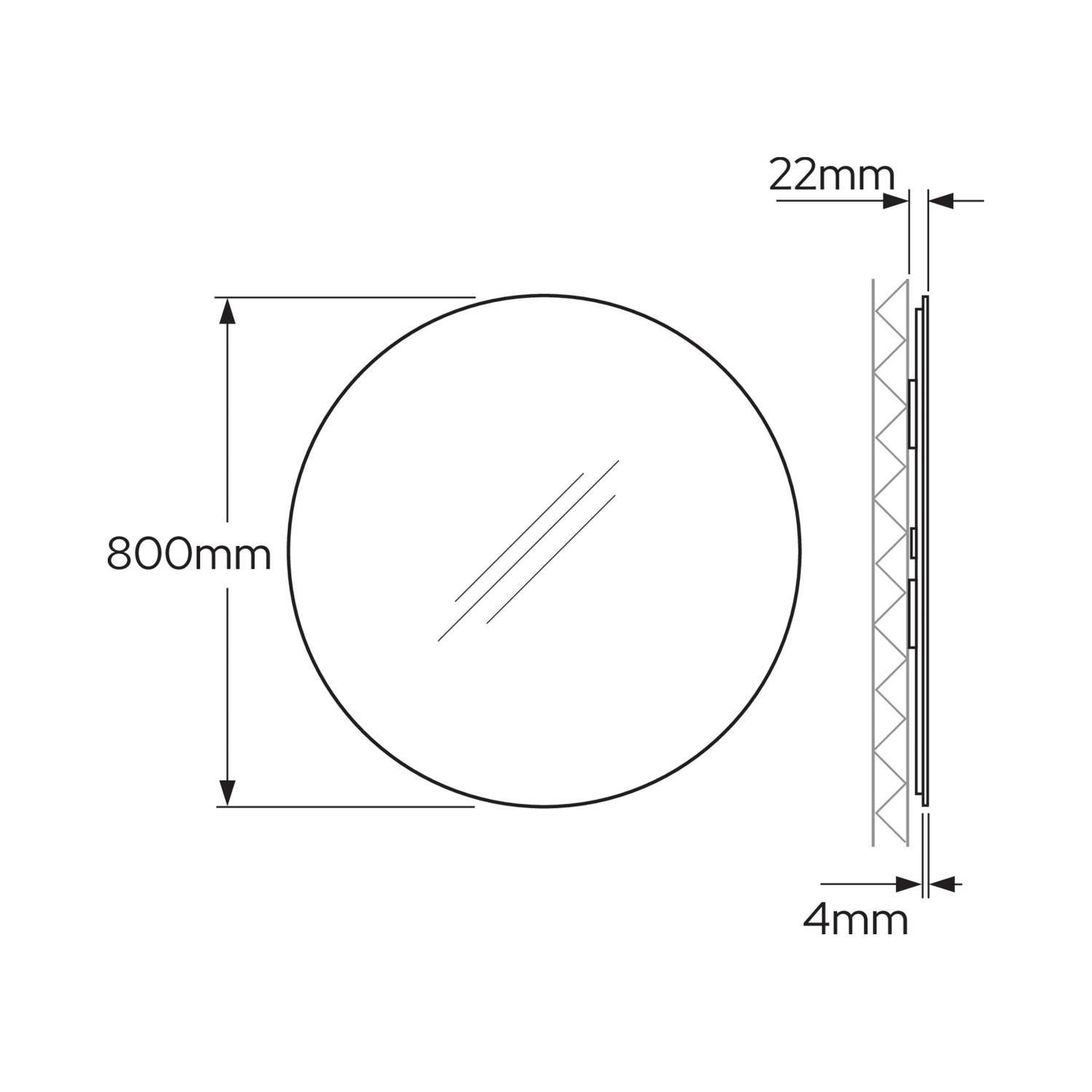 Spegel Gustavsberg Ducentic Rund med Bakgrundsbelysning
