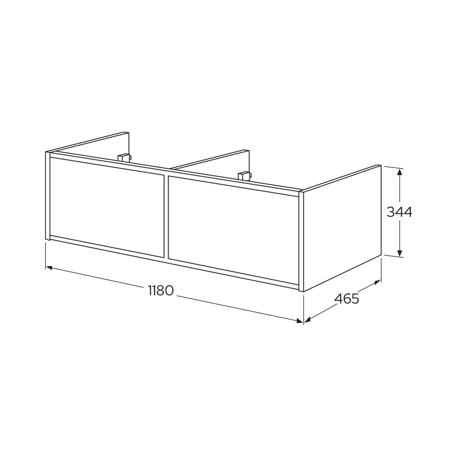 Tvättställskåp Gustavsberg Ducentic 120 cm med 2 Lådor
