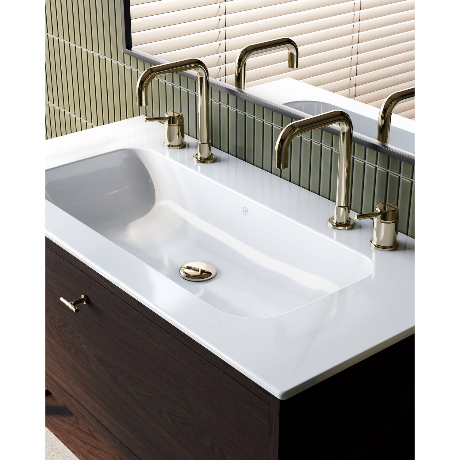 Tvättställskåp Gustavsberg Ducentic 100 cm med Tvättställ i Porslin och Benställning