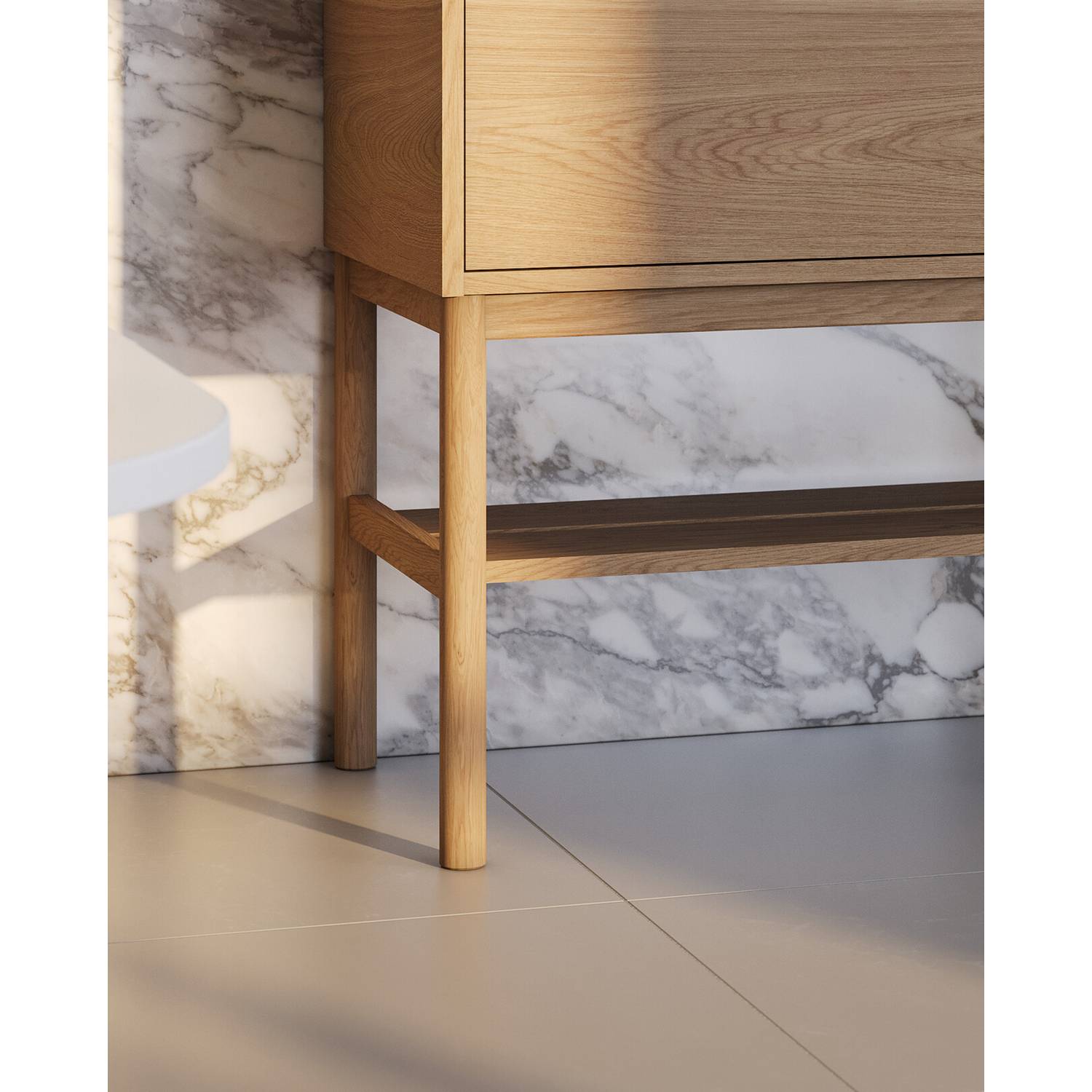 Tvättställskåp Gustavsberg Ducentic 120 cm med Stenbänkskiva, Underlimmade Tvättställ och Benställning