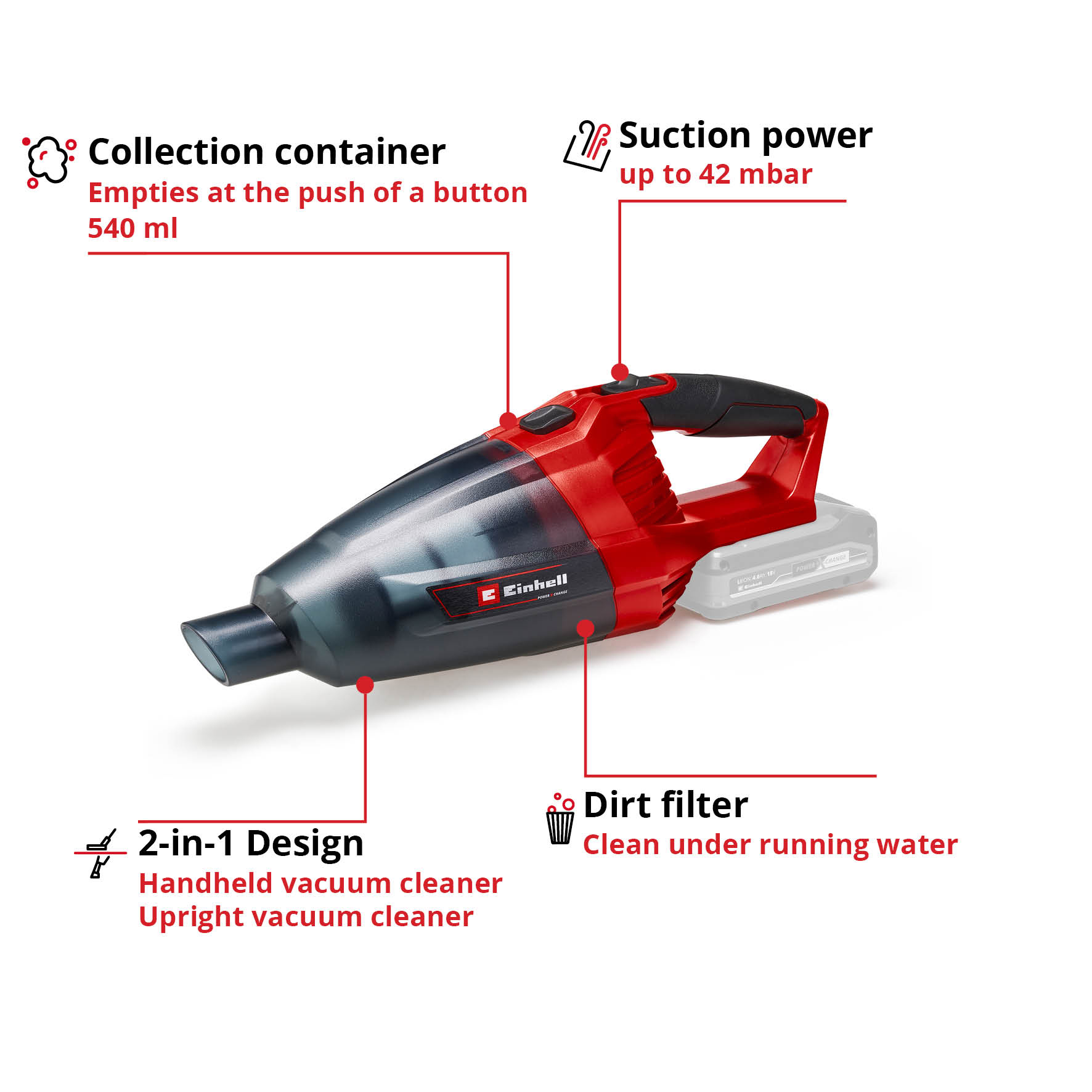 Håndstøvsuger Einhell TE-VC 18 Li Solo