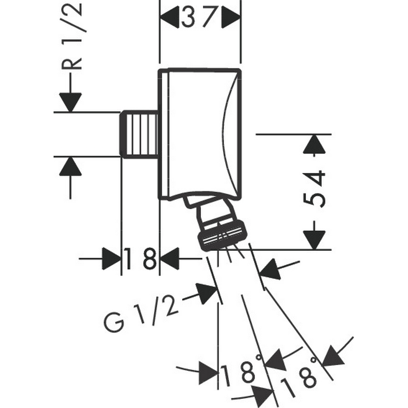 Slangvinkel Hansgrohe FixFit S