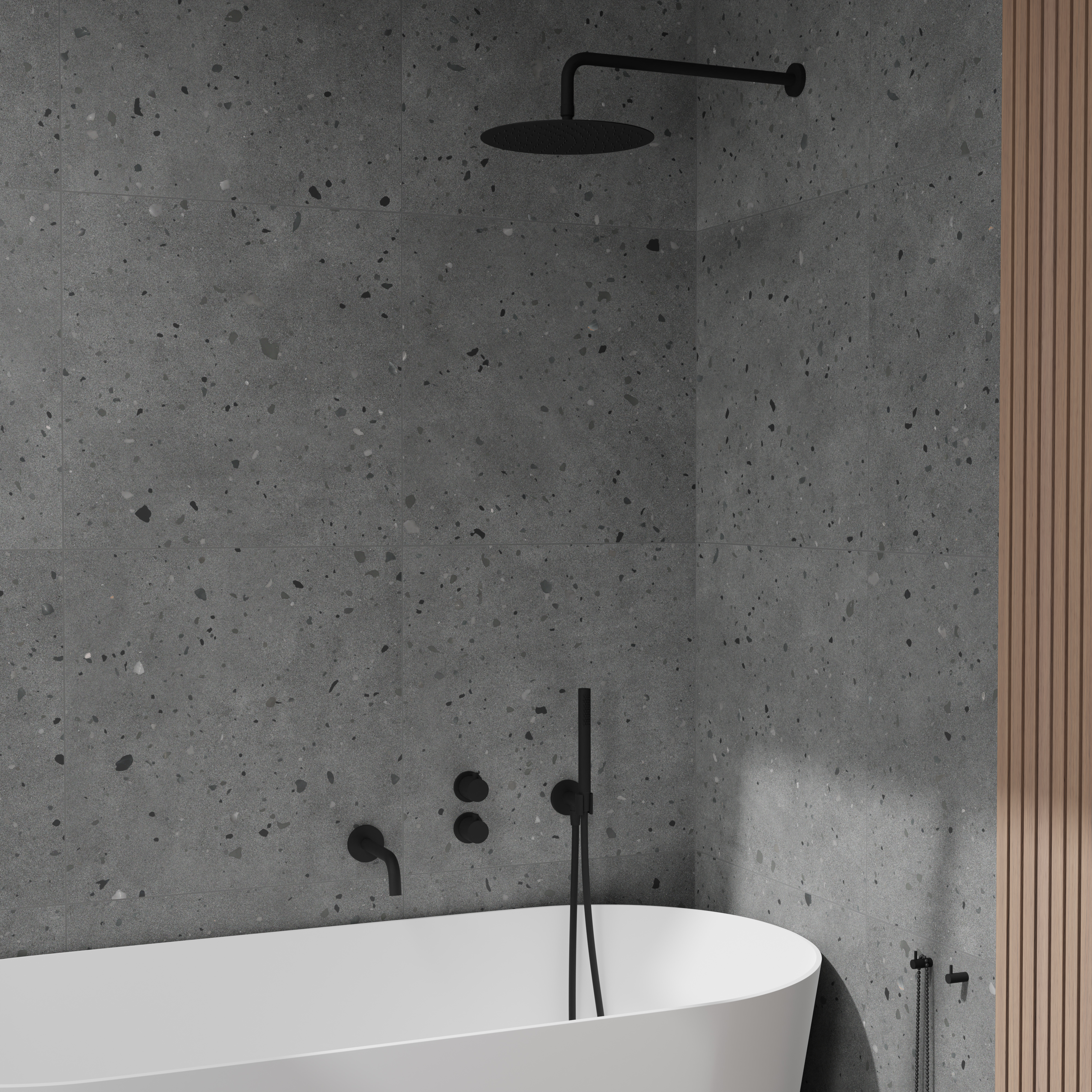 Takduschset Scandtap Steel Harmonized 3X för Inbyggnad