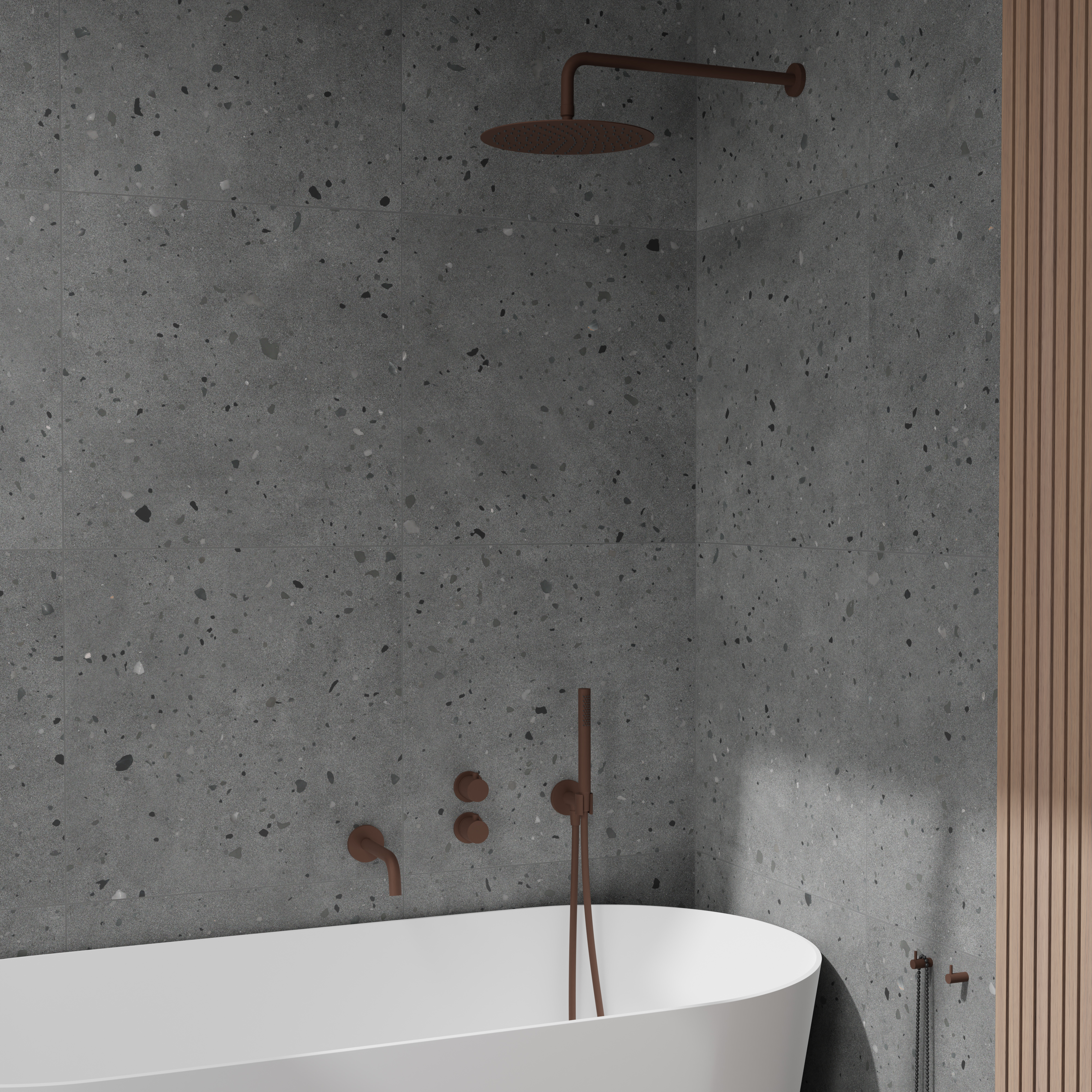 Takduschset Scandtap Steel Harmonized 3X för Inbyggnad