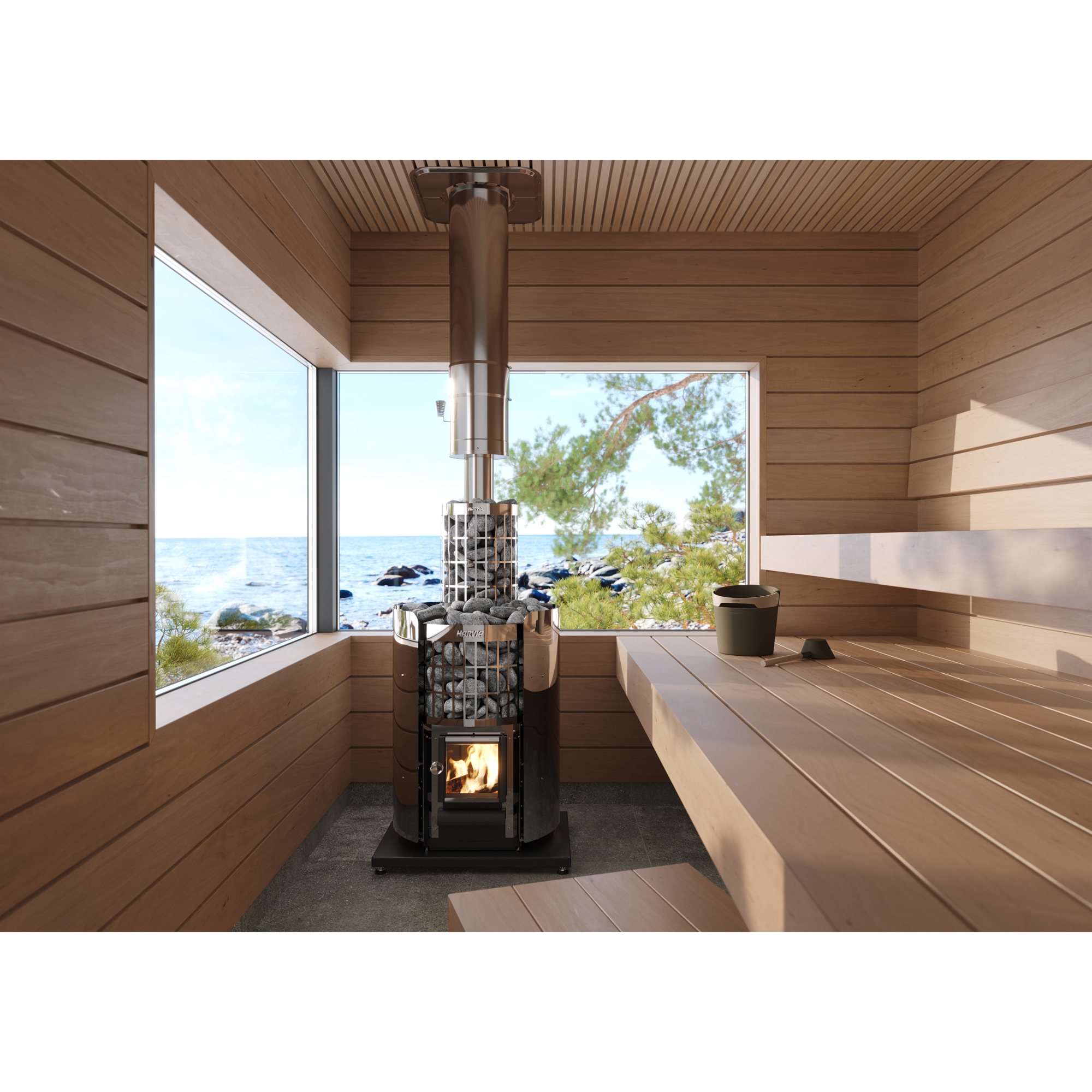 Badstutilbehør Harvia Beskyttende Mantel Cilindro Rustfritt Stål