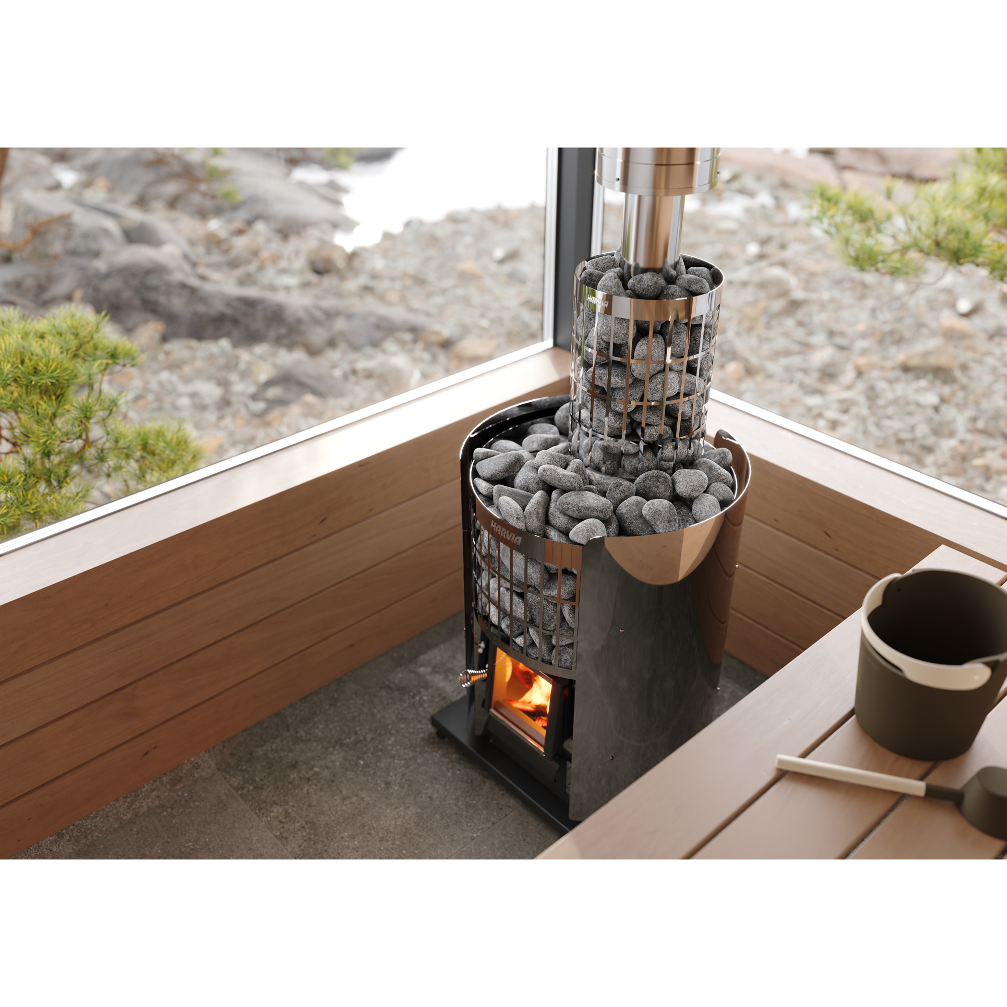 Badstutilbehør Harvia Beskyttende Mantel Cilindro Rustfritt Stål