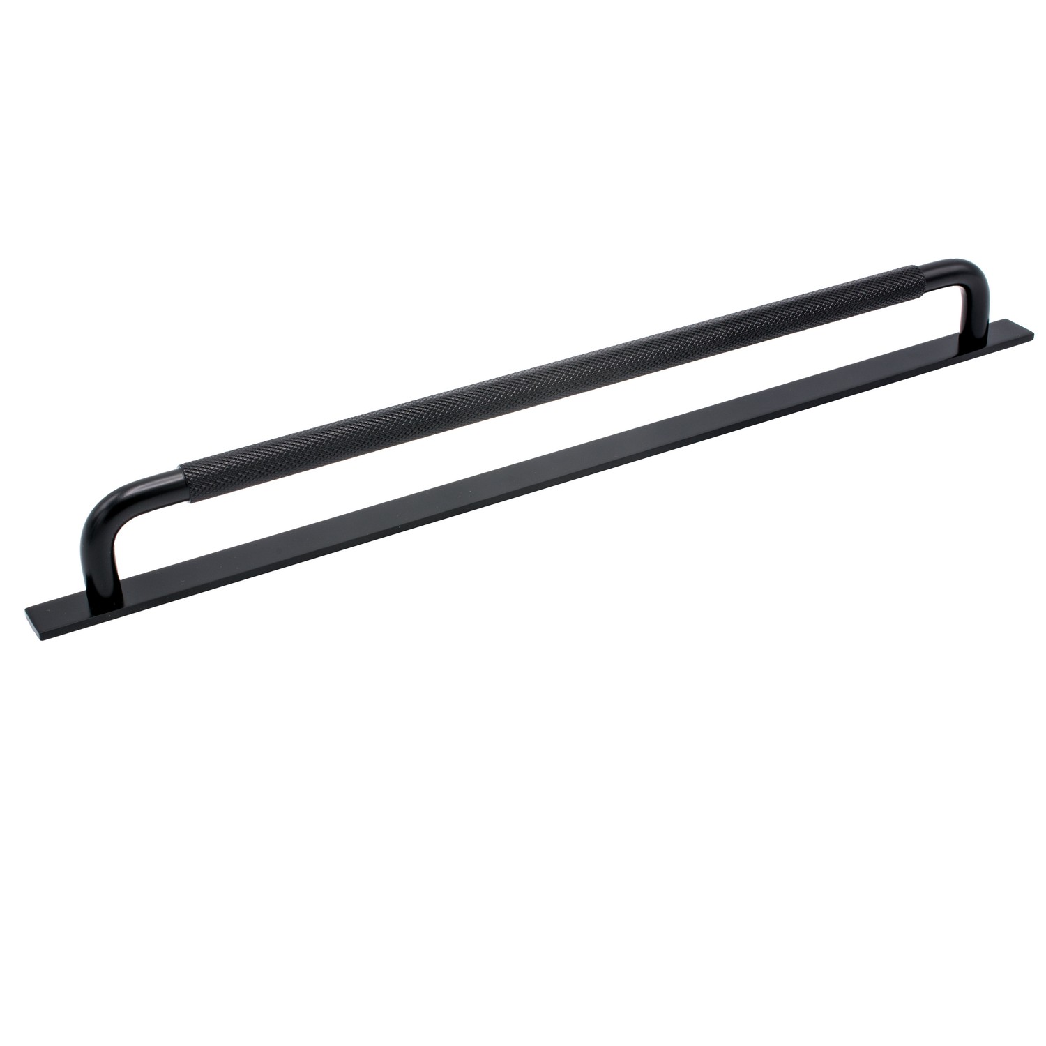Handtag Beslag Design Helix med Bricka Matt Svart, Längd: 362 mm