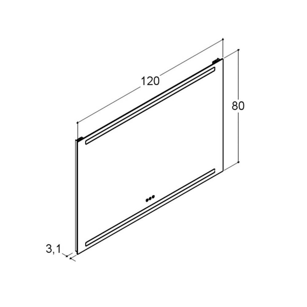 Spegel Dansani Level med Integrerad Belysning och Ljusstyrning
