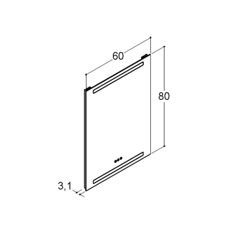 Spegel Dansani Level med Integrerad Belysning och Ljusstyrning
