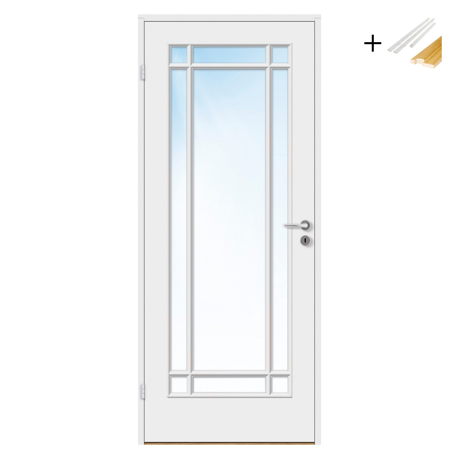 Innerdør Bygg1 Anna FW New York Hvit Klarglass med Karmsett