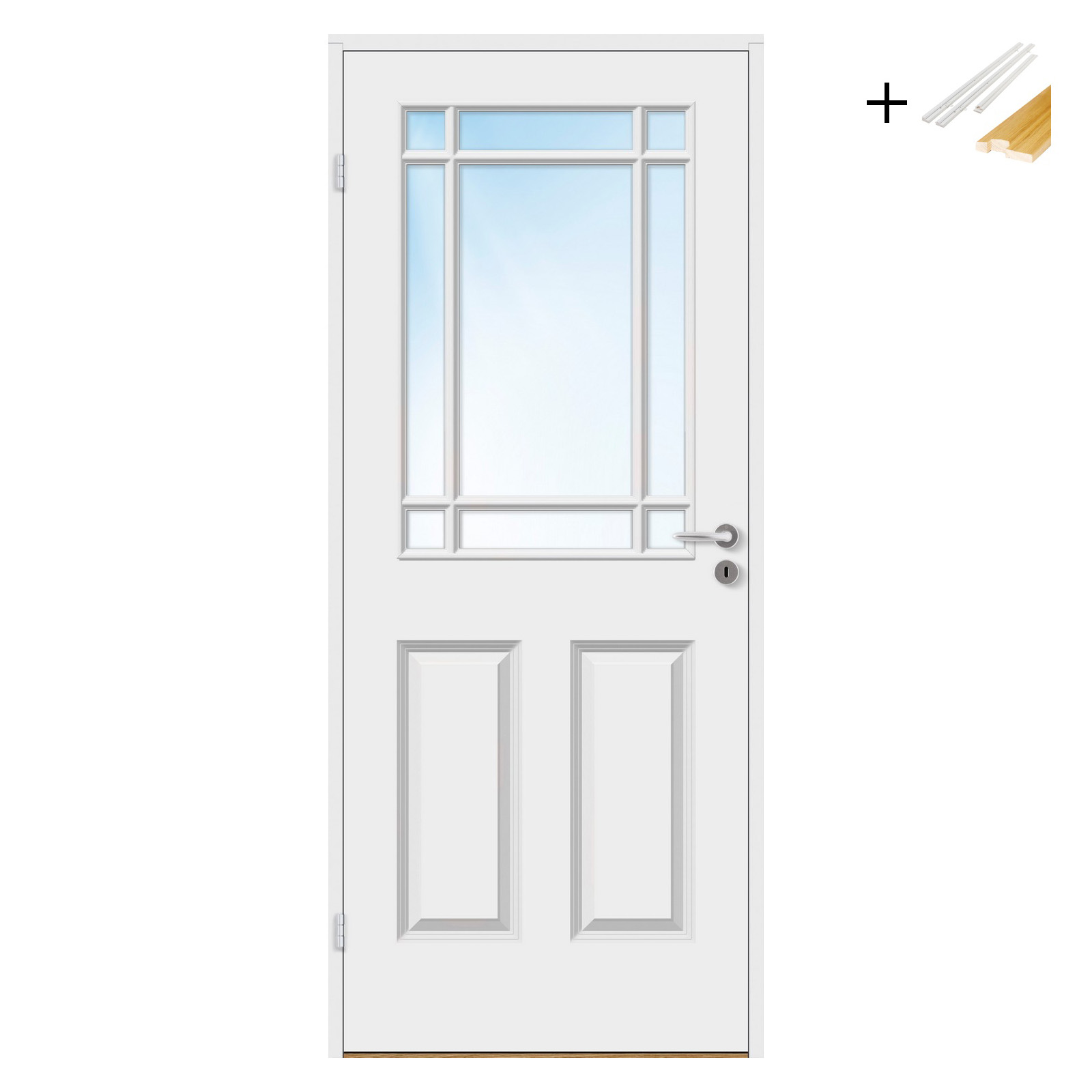 Innerdør Bygg1 Anna HW Kompakt New York Hvit Klarglass med Karmsett