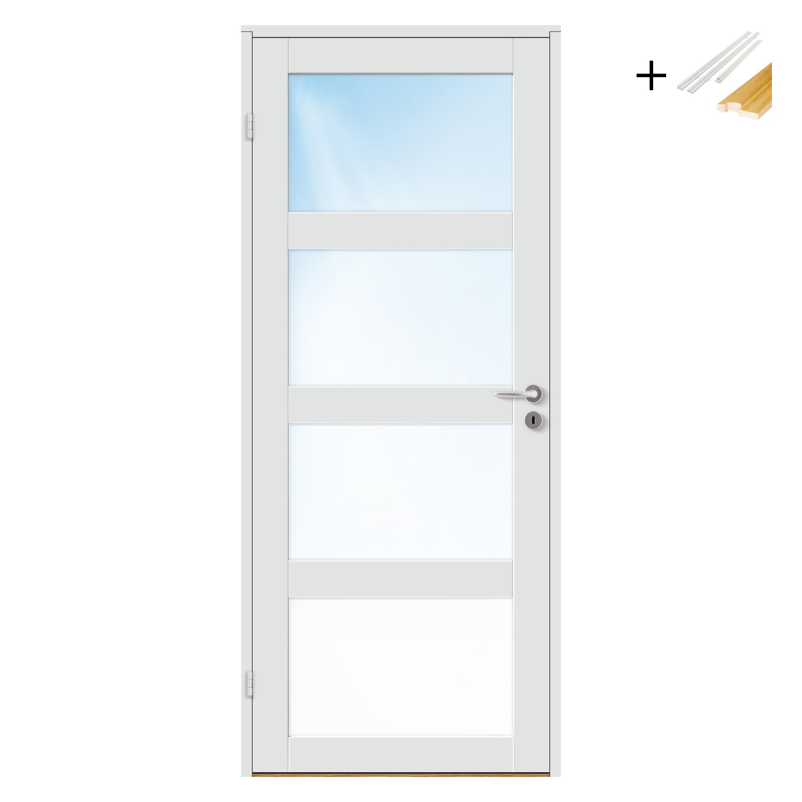 Innerdør Bygg1 Base 4 Klarglass med Karmsett