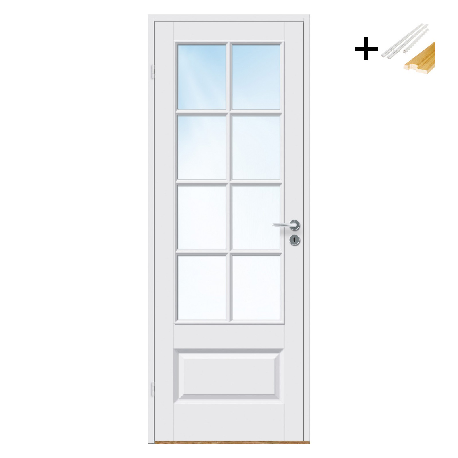 Innerdør Bygg1 Ida FW Hvit Klarglass med Karmsett