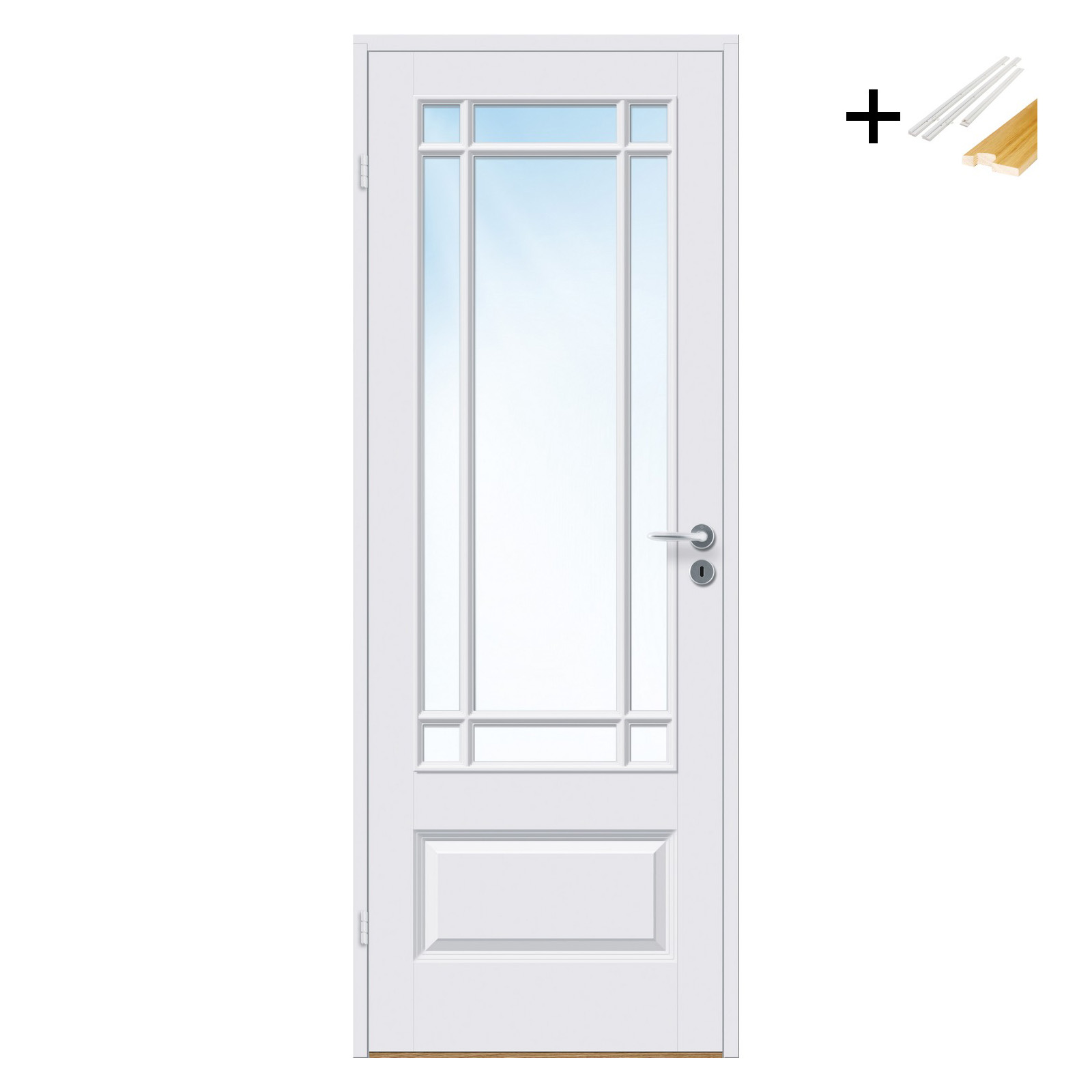 Innerdør Bygg1 Ida FW New York Hvit Klarglass med Karmsett