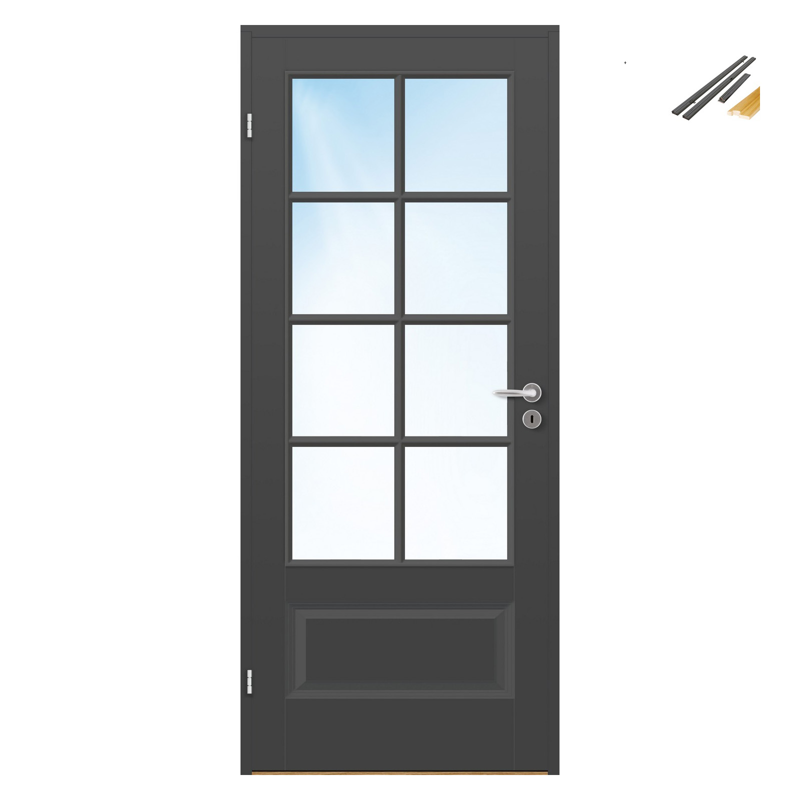 Innerdør Bygg1 Ida Kompakt FW Klarglass med Karmsett