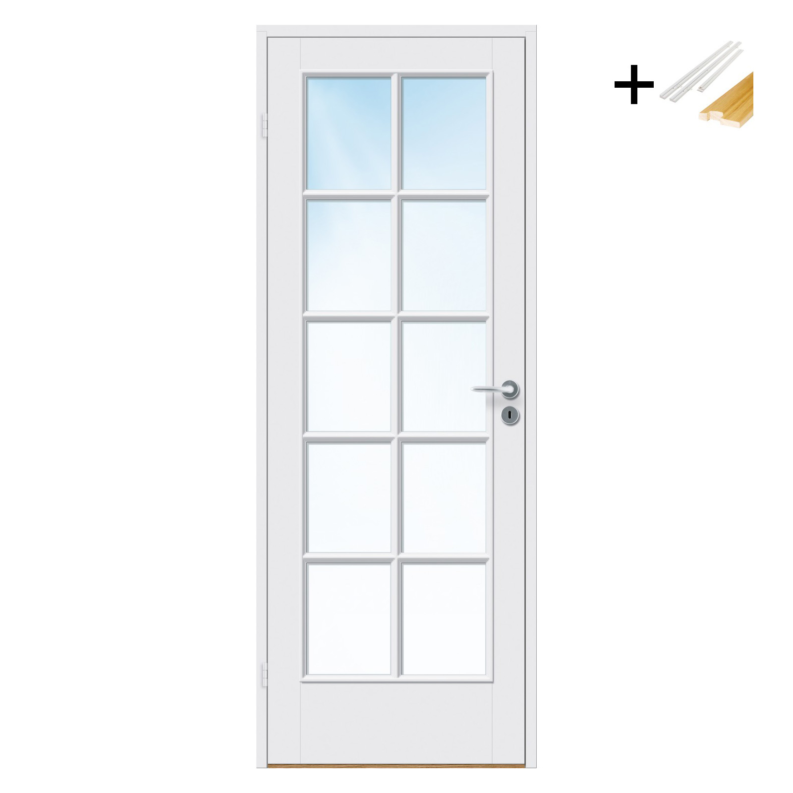 Innerdør Bygg1 Kari FW Hvit Klarglass med Karmsett