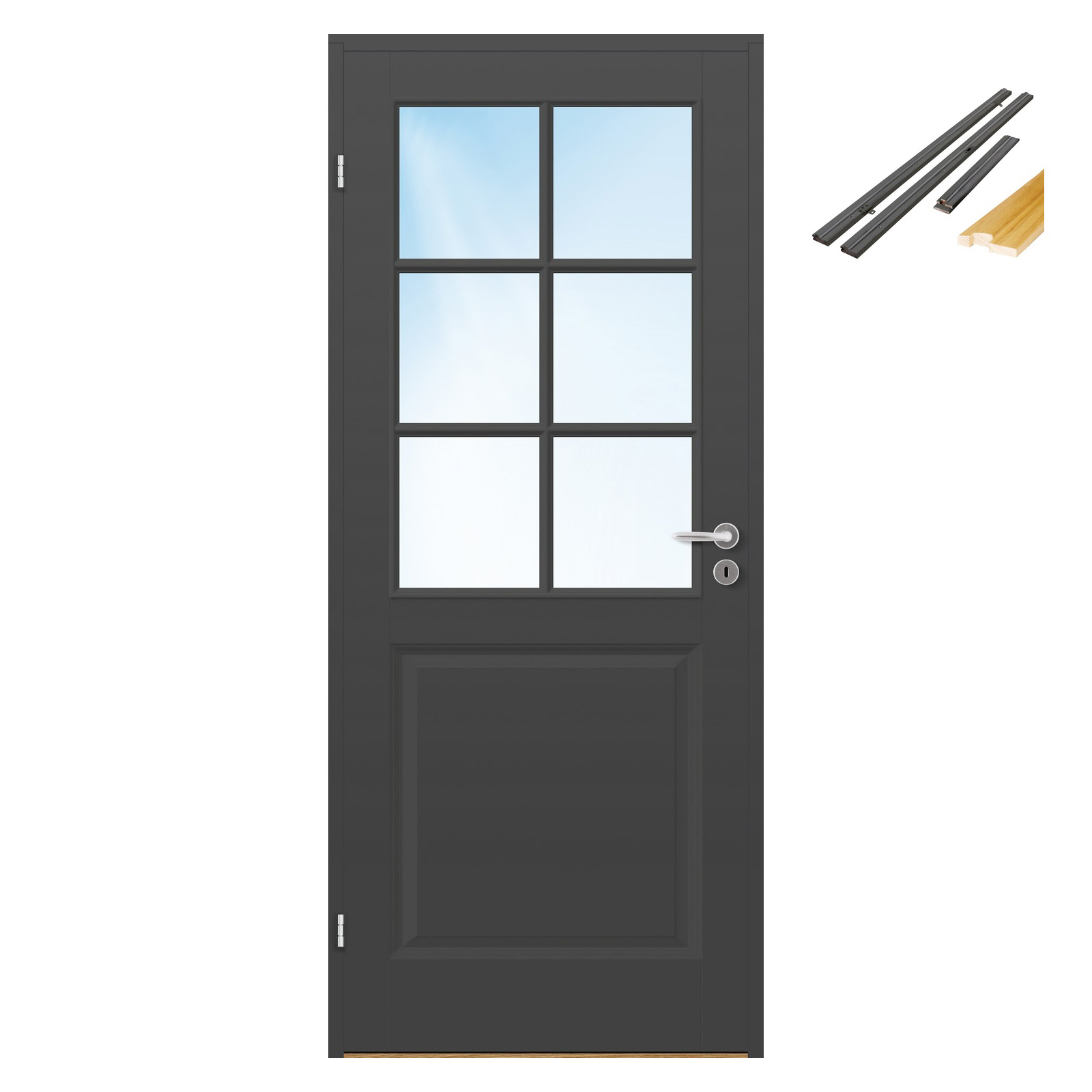 Innerdør Bygg1 Kari Kompakt HW Klarglass med Karmsett