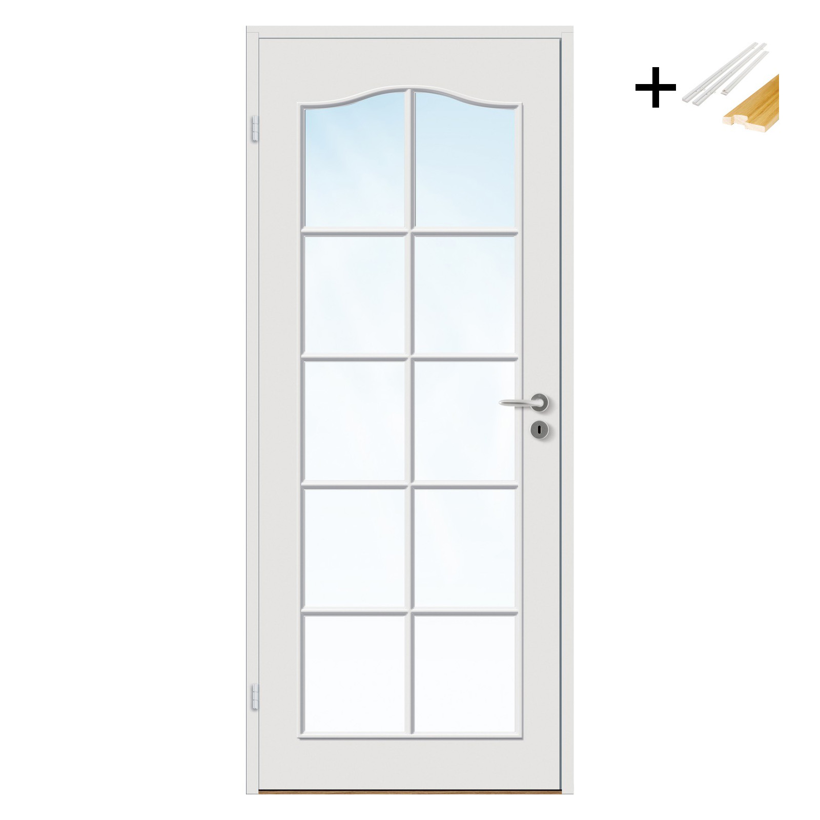 Innerdør Bygg1 Mia FW Hvit Klarglass med Karmsett