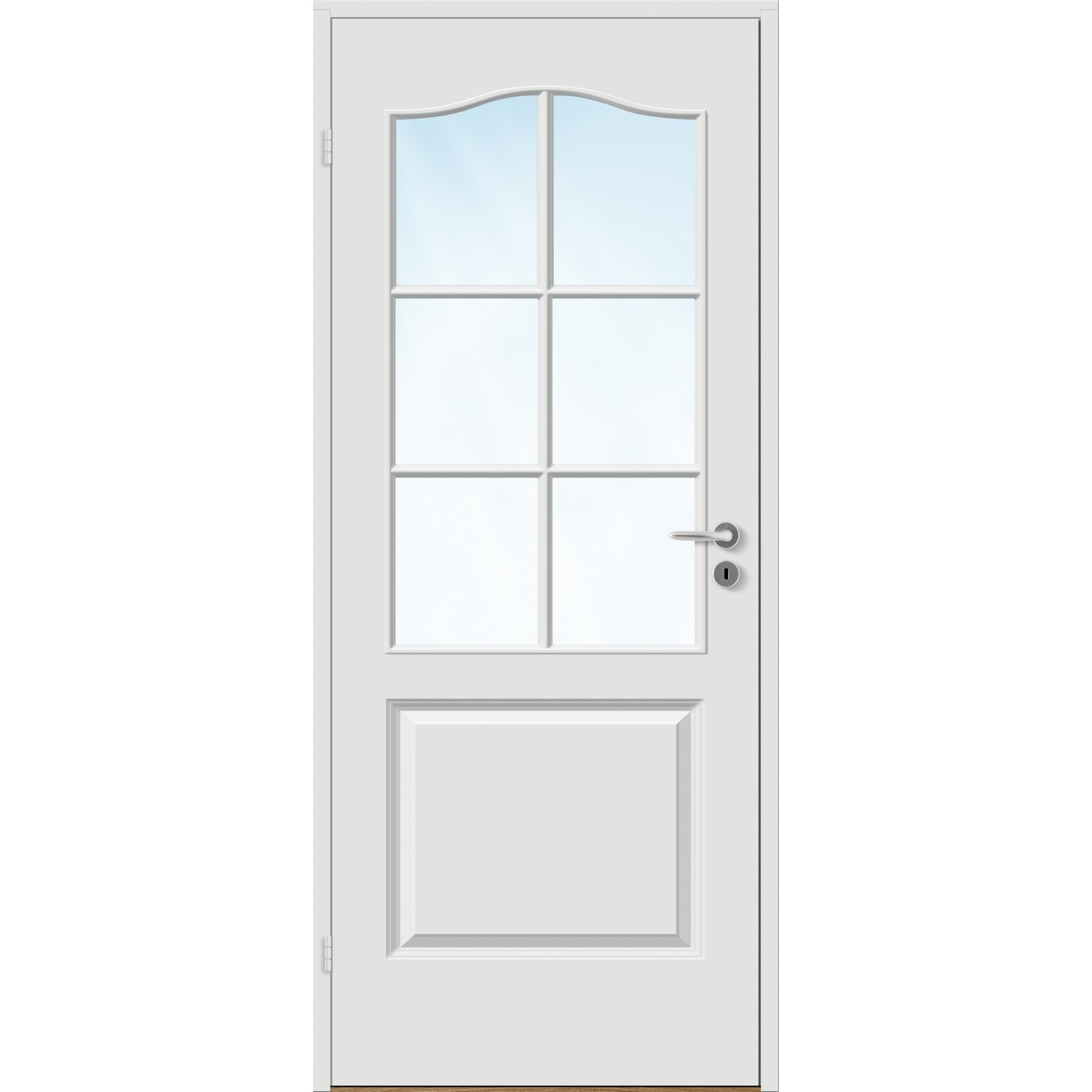 Innerdør Bygg1 Mia HW Hvit Klarglass med Karmsett