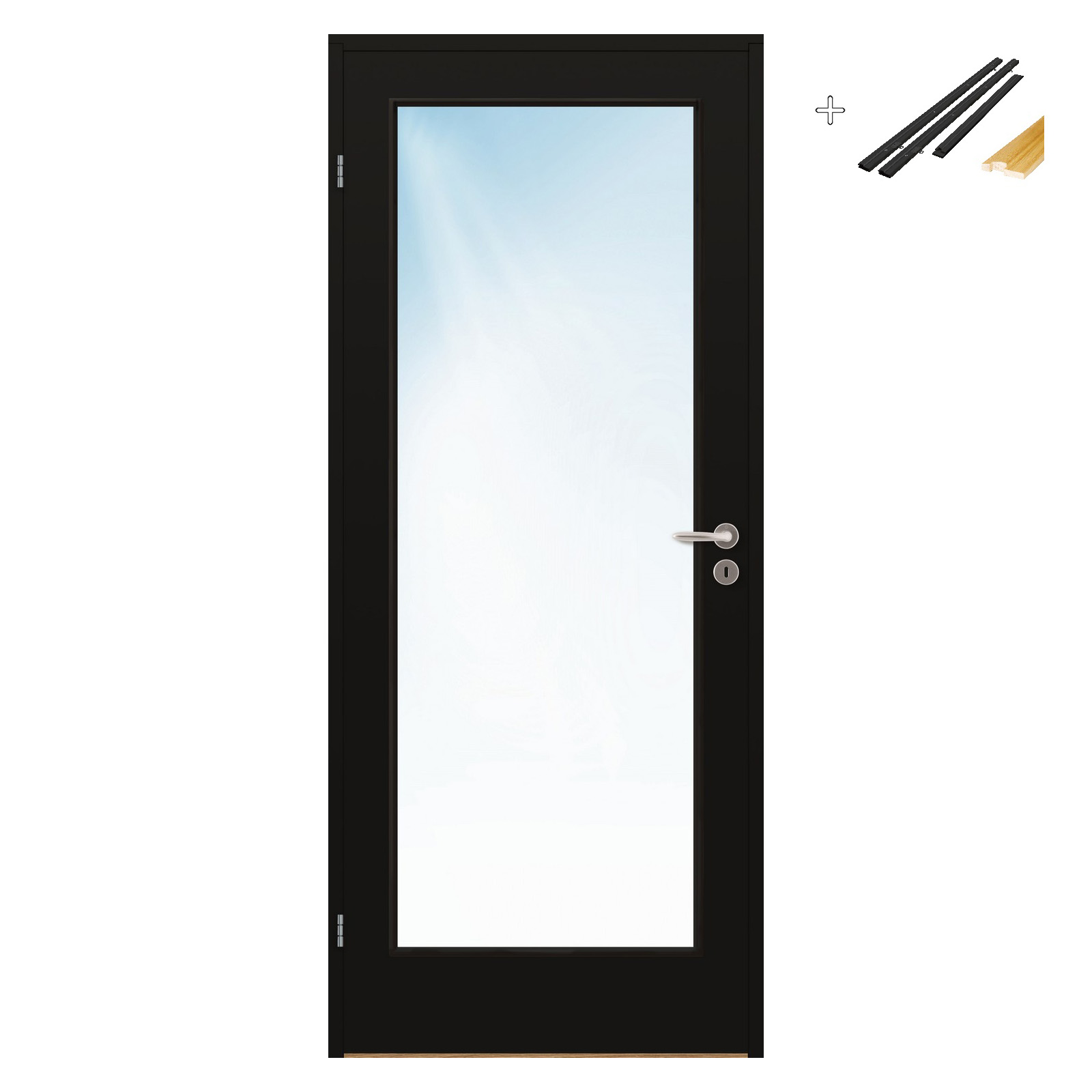 Innerdør Bygg1 Sletten FW Kompakt Klarglass med Karmsett